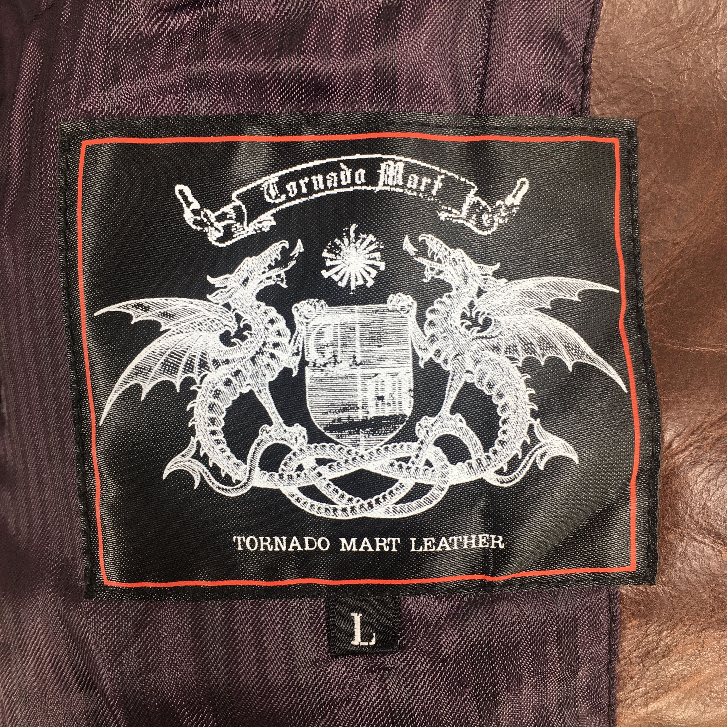 Le Grande Bleu (L.G.B.) Tornado Mart Cowhide Brown Leather Jacket Medium Size US M / EU 48-50 / 2 - 6 Thumbnail