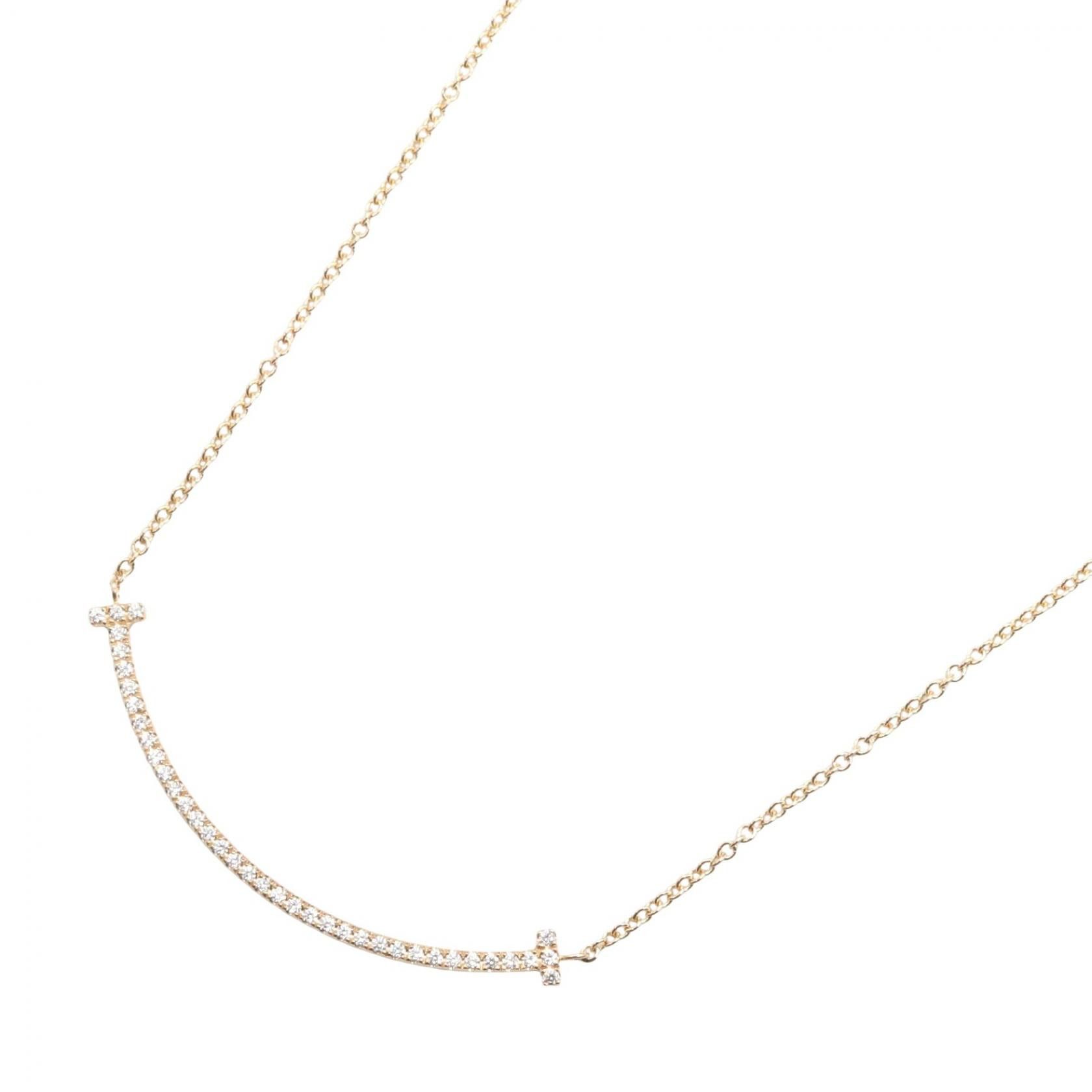 Tiffany & Co. Tiffany & Co. Tiffany & Co. T Smile Small Au750 Diamond Necklace Precious Metal Necklace DUTY FREE for USA Size ONE SIZE - 1 Thumbnail
