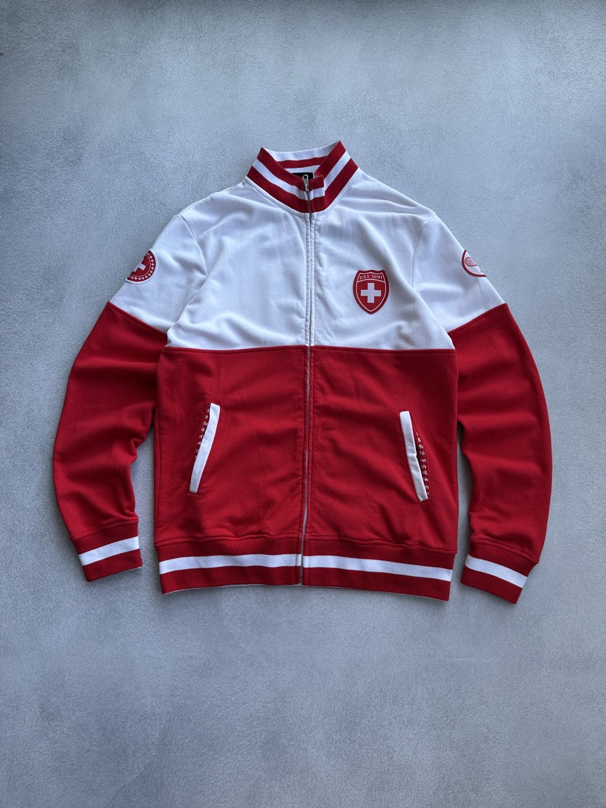 Vintage VTG Suisse Tennis Roger Federer RF National Zip Hoodie Size US L / EU 52-54 / 3 - 7 Thumbnail