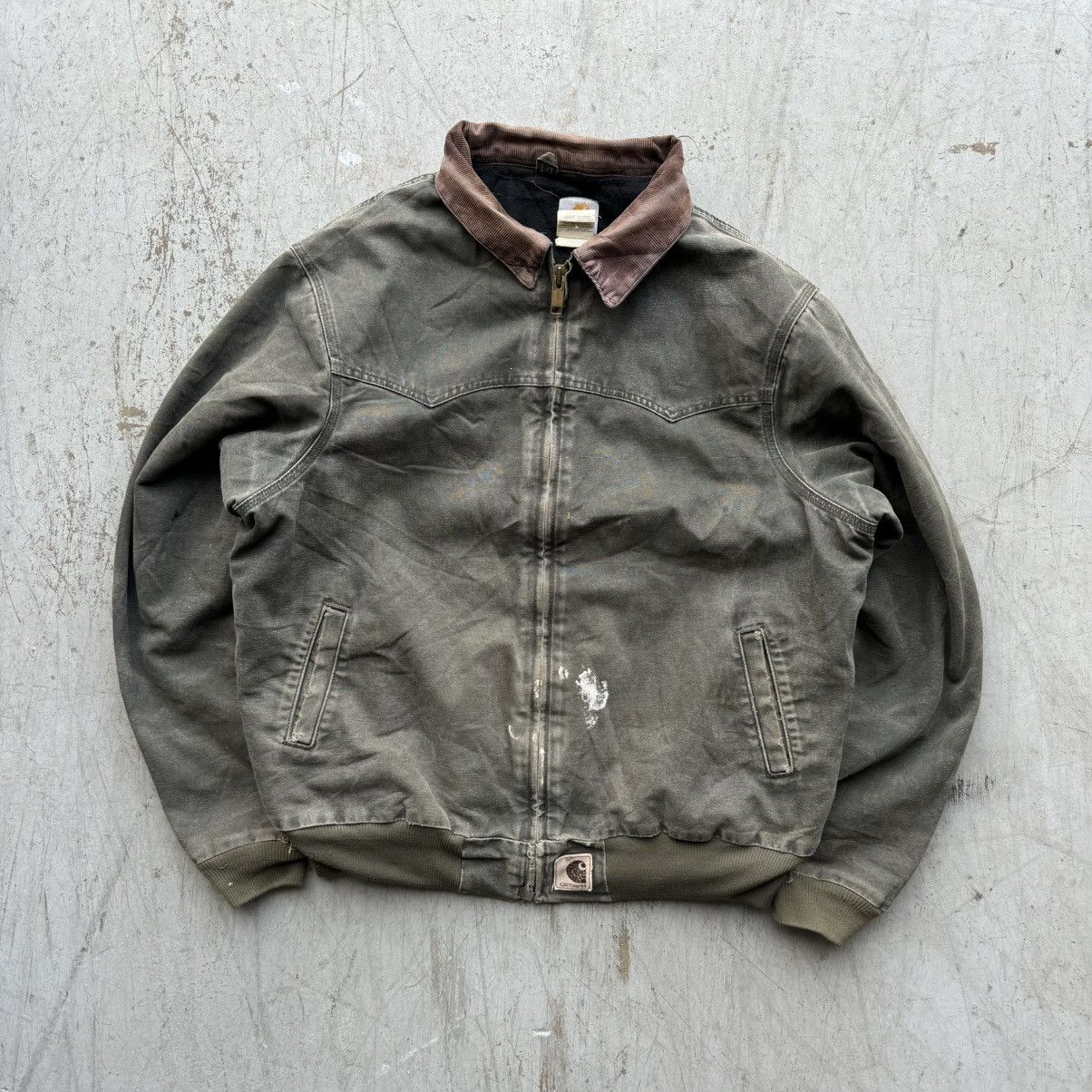 Vintage 90s Carhartt Santa Fe Green Faded Workwear Jacket