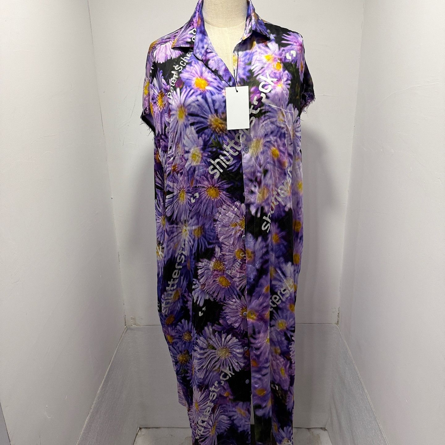 Balenciaga Balenciaga Floral Shutterstock Print Midi Dress Size 34 Size XS / US 0-2 / IT 36-38 - 1 Thumbnail