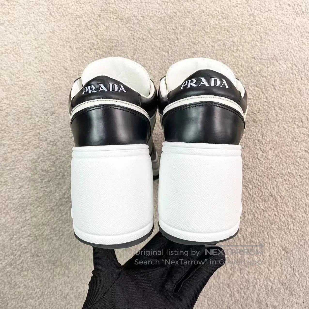 Prada Prada Black and white triangle heightened sports heels| Size US 6 / IT 36 - 7 Thumbnail