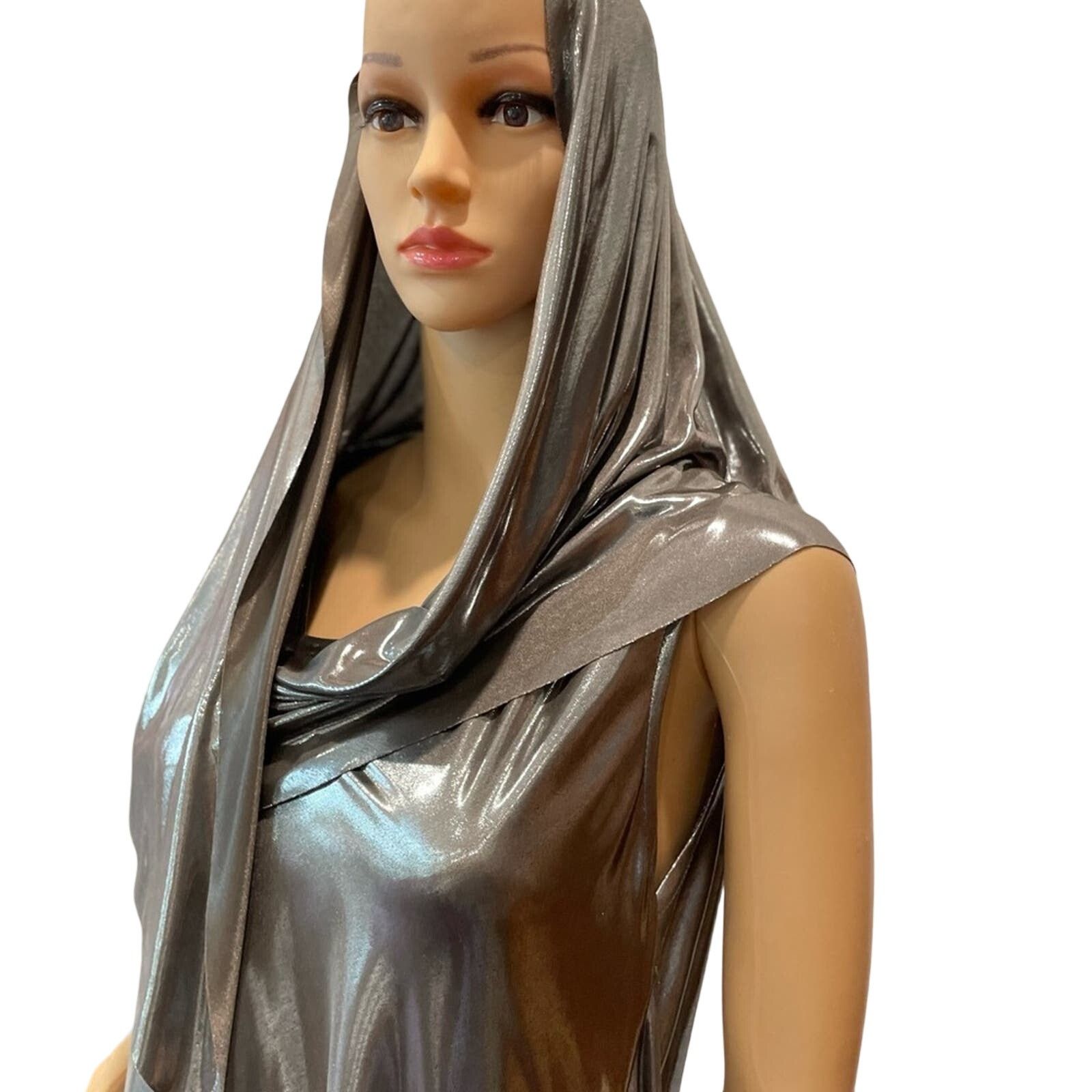 Other Silver lame scarf wrap women’s knee length evening dress Size L / US 10 / IT 46 - 5 Thumbnail