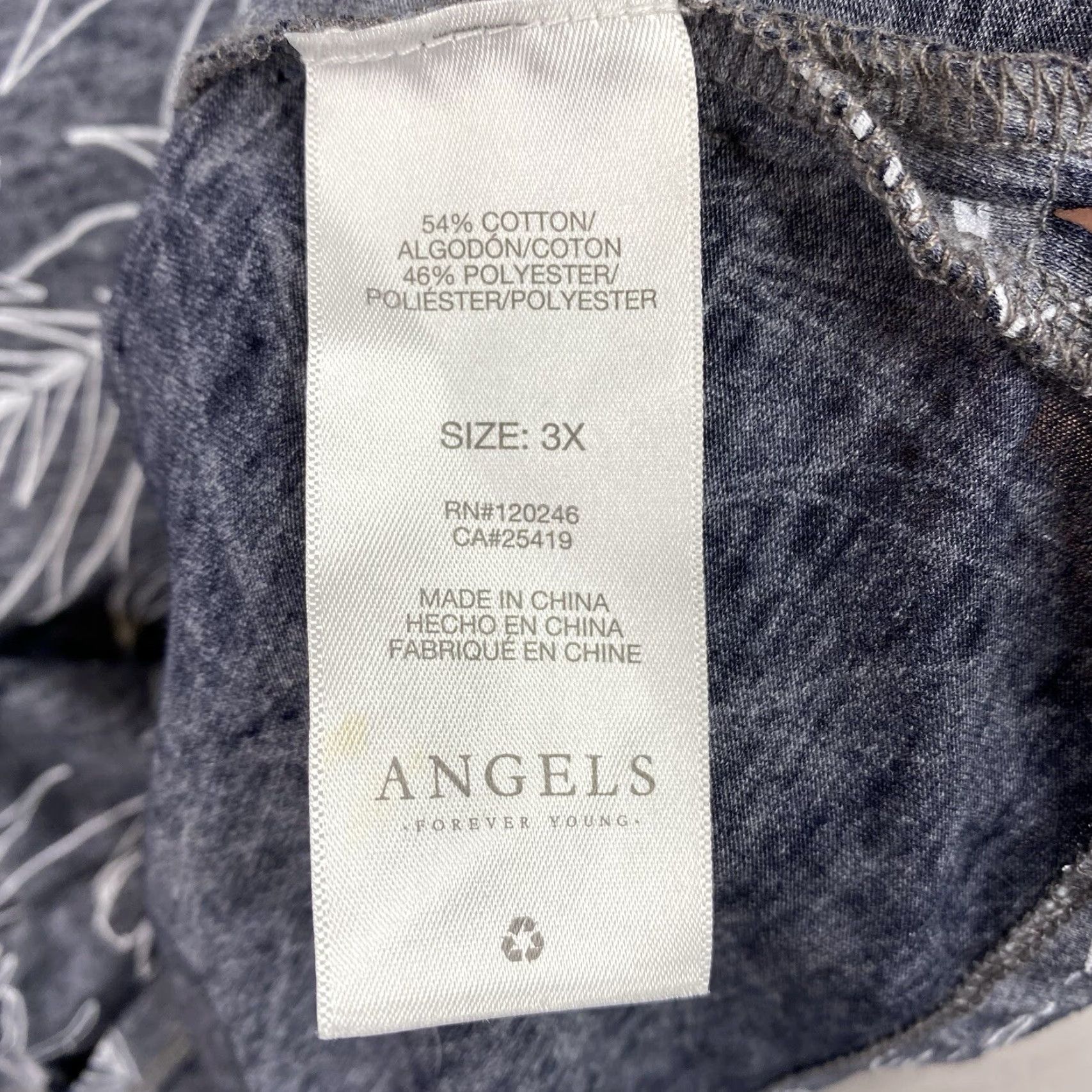 Vintage Angels Forever Young Tank Womens 3X Blue Palm Floral Stretch Cotton NWT Size XXL / US 16-18 / IT 52-54 - 5 Thumbnail