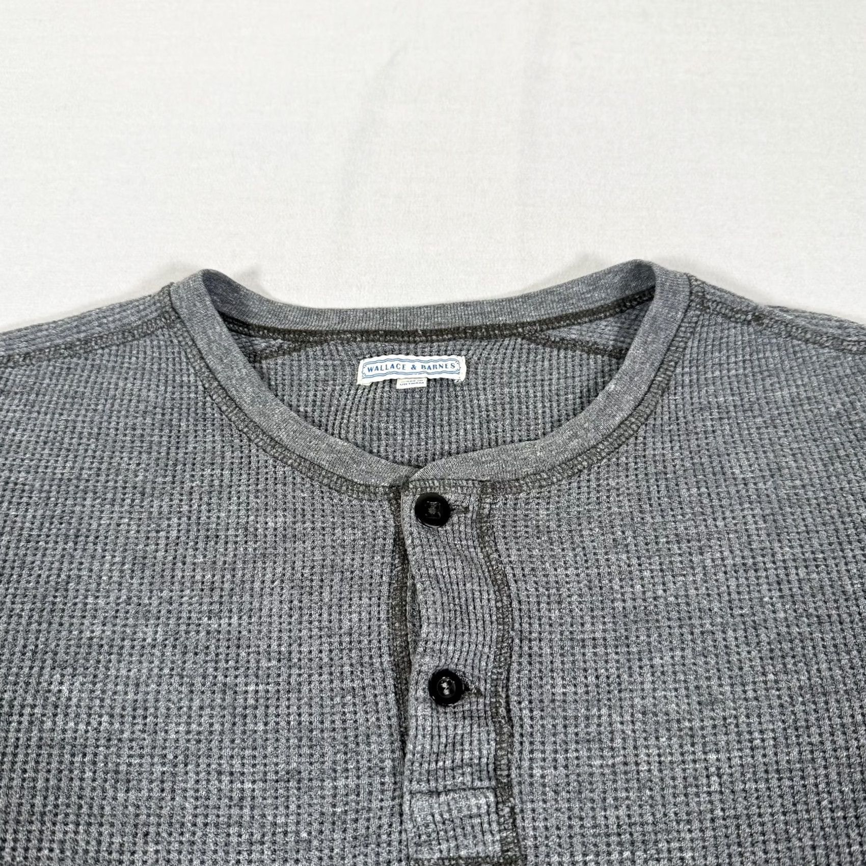 Wallace & Barnes Wallace & Barnes Shirt Mens M Gray Thermal Henley Long Sleeve Knit Cotton Size US M / EU 48-50 / 2 - 3 Thumbnail