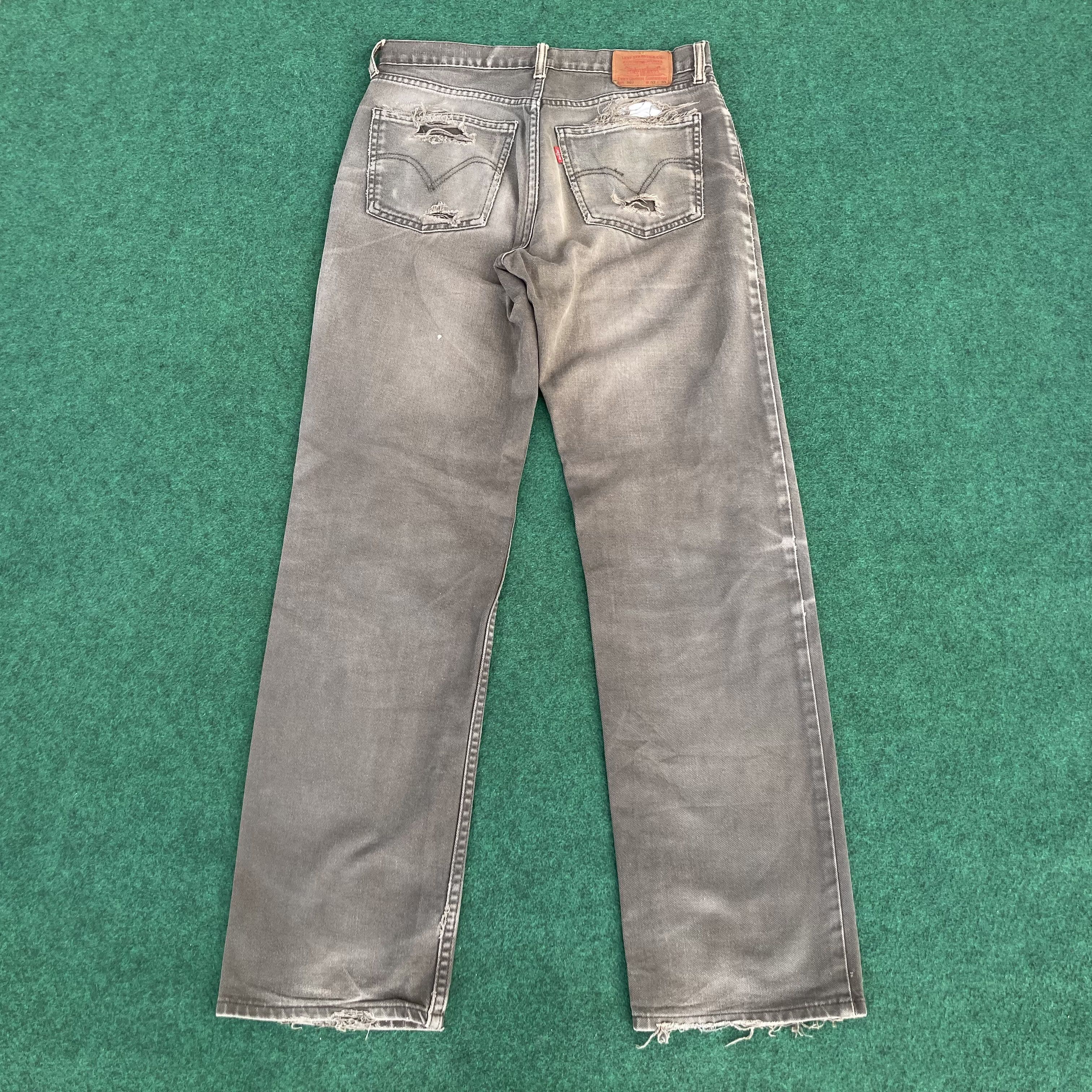 Levi's × Vintage 31x32 Vtg Levis 502 Faded Distressed Ripped Punk Sz 31 Jeans Size US 31 - 14 Thumbnail