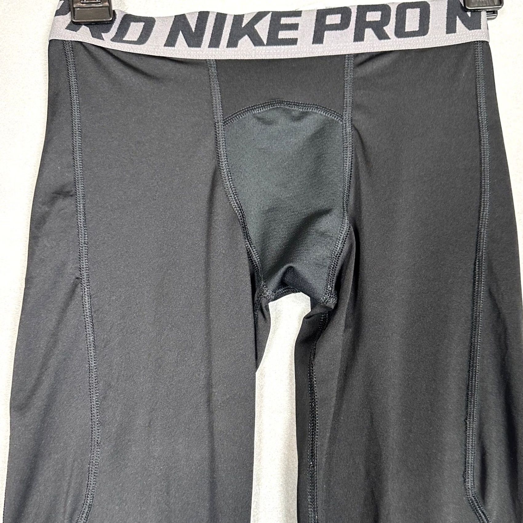 Nike Nike Pro Compression Fitted Leggings Mens Medium Black Athletic Training Size US 31 - 3 Thumbnail