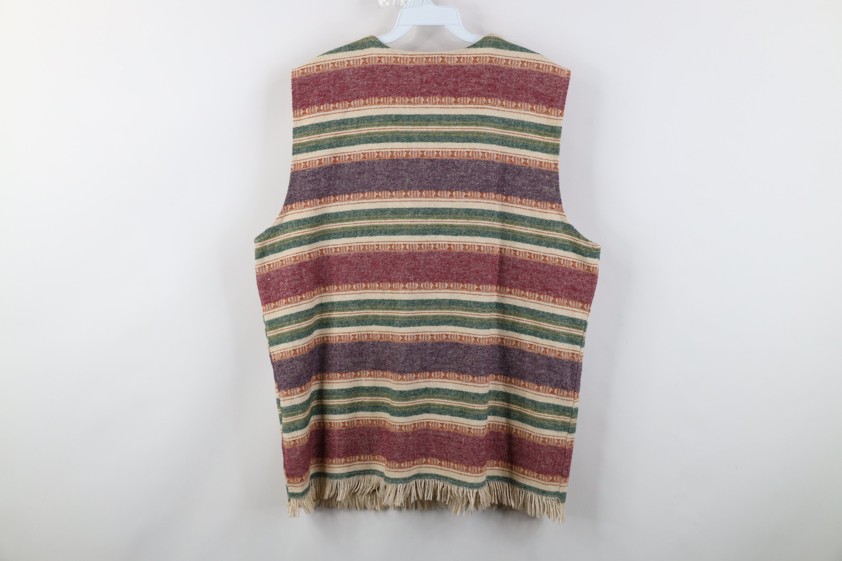 Vintage Vintage 90s Streetwear Fringed Blanket Vest Jacket USA Size L / US 10 / IT 46 - 10 Thumbnail