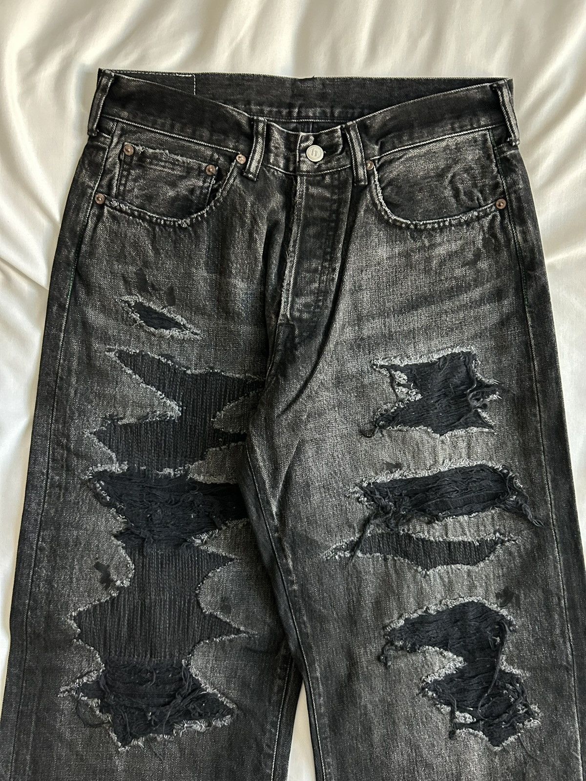 HIDDEN Hidden NY Baggy Denim Jeans Distressed Selvedge Japan Size US 32 / EU 48 - 6 Thumbnail