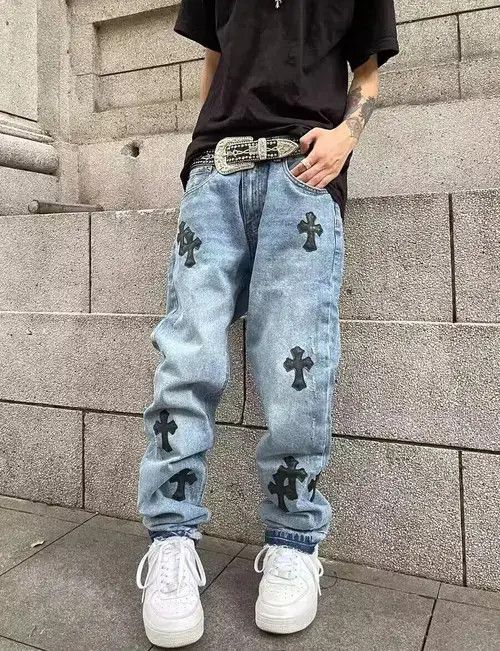 Vintage washed cross patch rare jeans