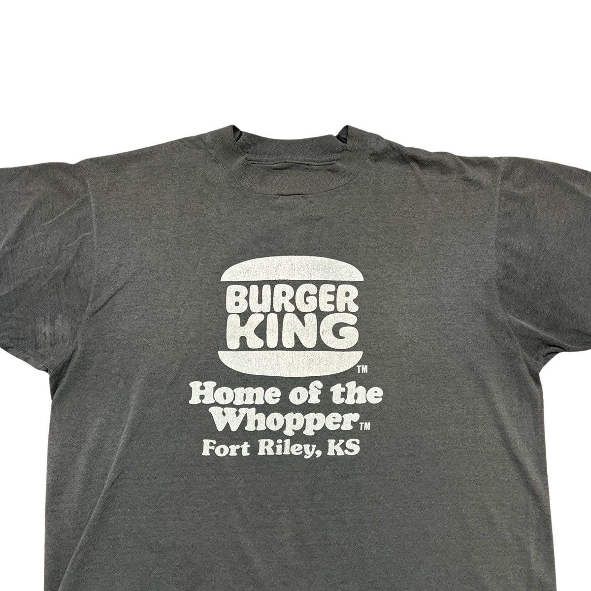 image of Vintage Faded Black Burger King Whopper Tshirt, Men's (Size XL)