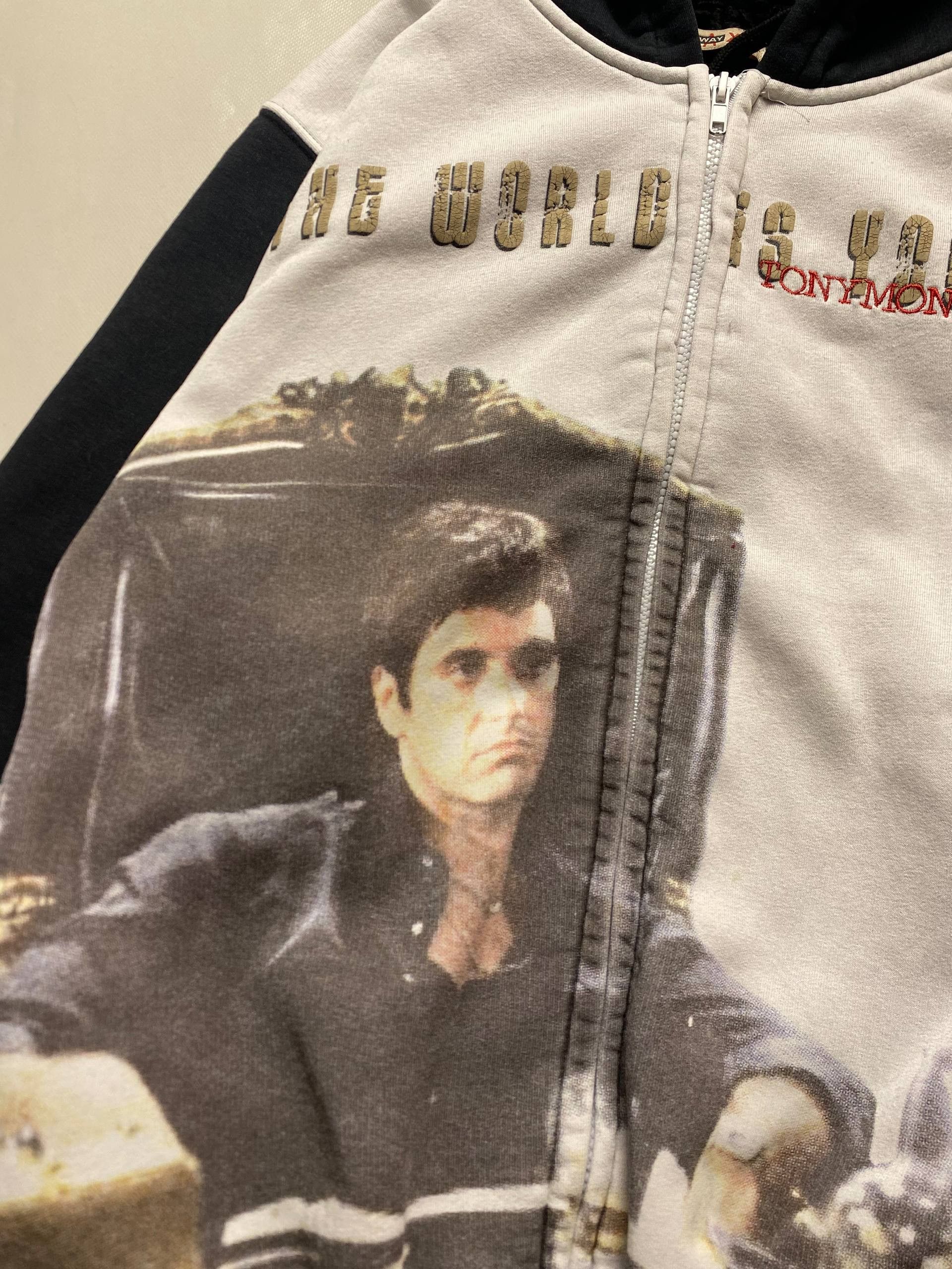 Vintage Tony Montana Merch Zip Hoodie Size US L / EU 52-54 / 3 - 3 Thumbnail