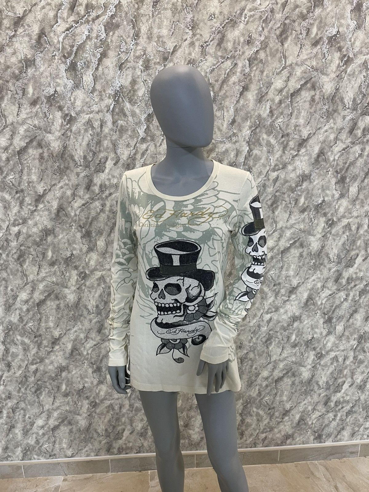 Christian Audigier × Ed Hardy Ed Hardy By Christian Audigier Ed Hardy Skull in Top Hat Size S / US 4 / IT 40 - 1 Thumbnail