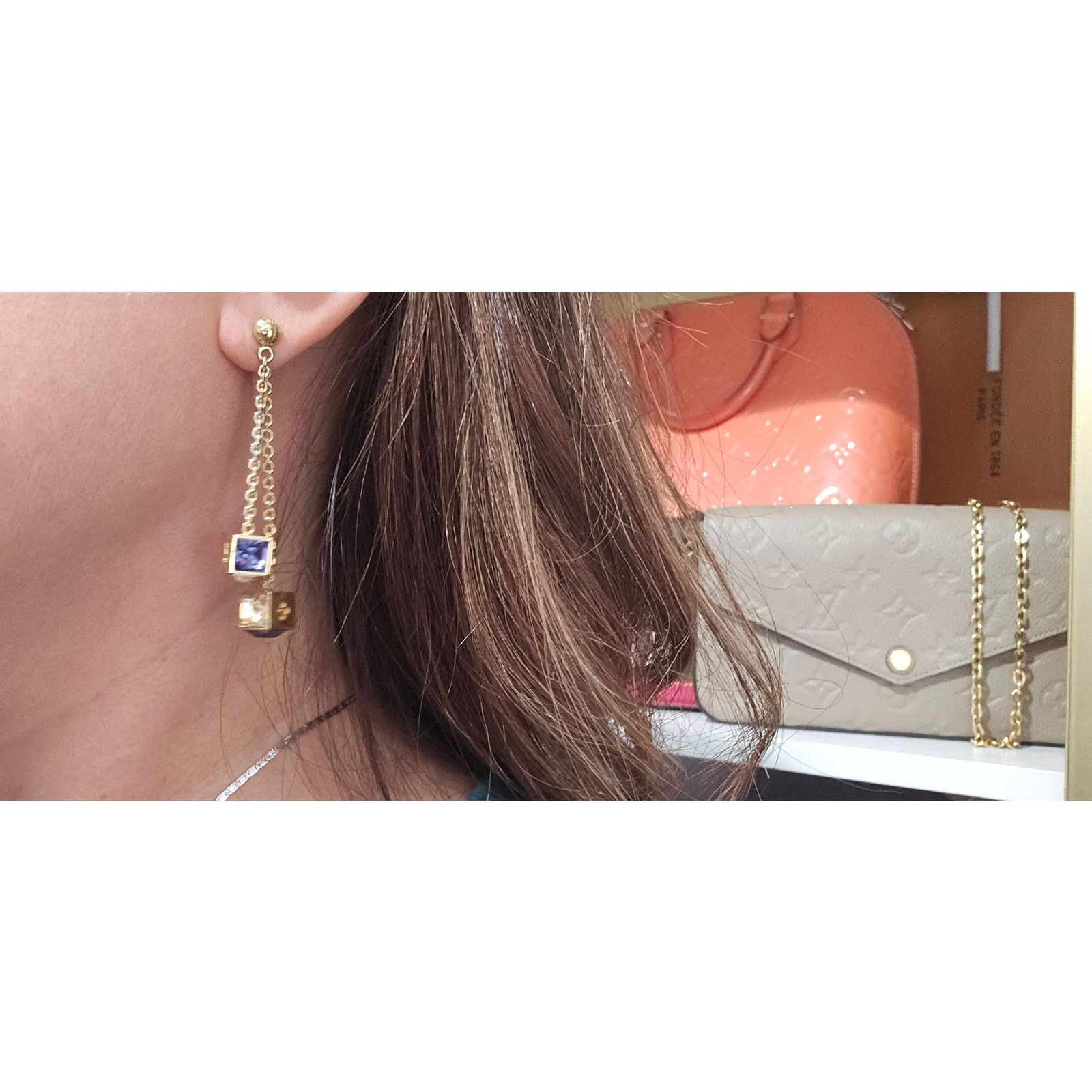 Louis Vuitton LOUIS VUITTON DANGLING CRYSTAL GAMBLE CUBE EARRINGS Size ONE SIZE - 2 Thumbnail