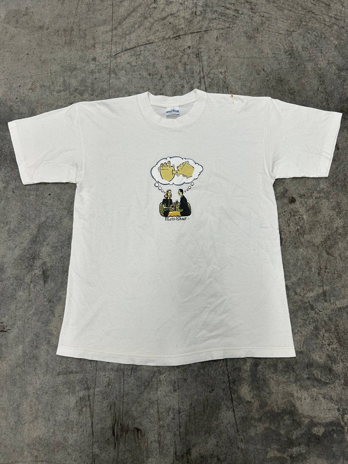 Vintage Vintage pornstar t shirt date fingering RARE Size US L / EU 52-54 / 3 - 1 Thumbnail