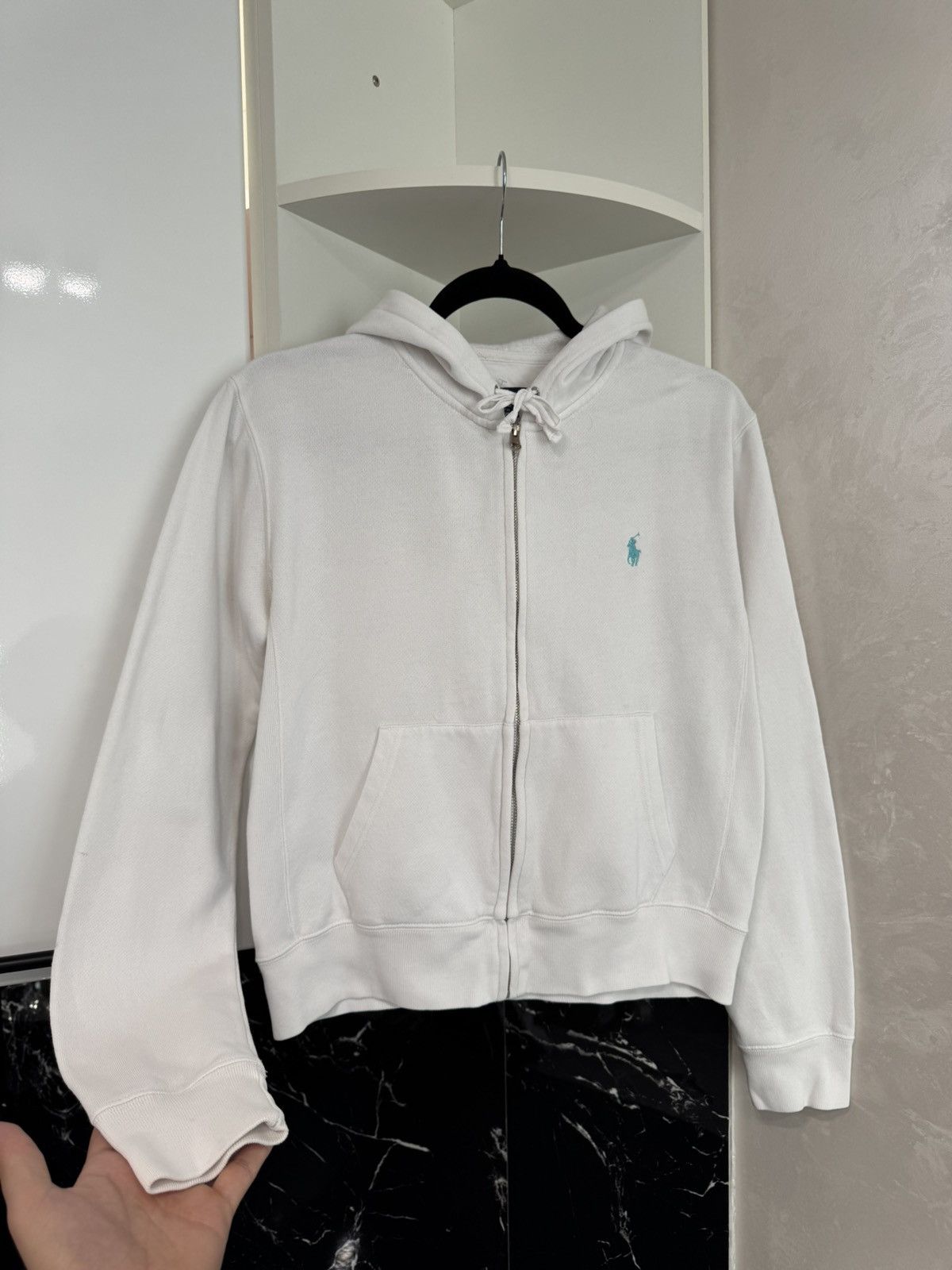 Polo Ralph Lauren Polo Ralph Lauren Zip Up White Hoodie Size M / US 6-8 / IT 42-44 - 2 Thumbnail