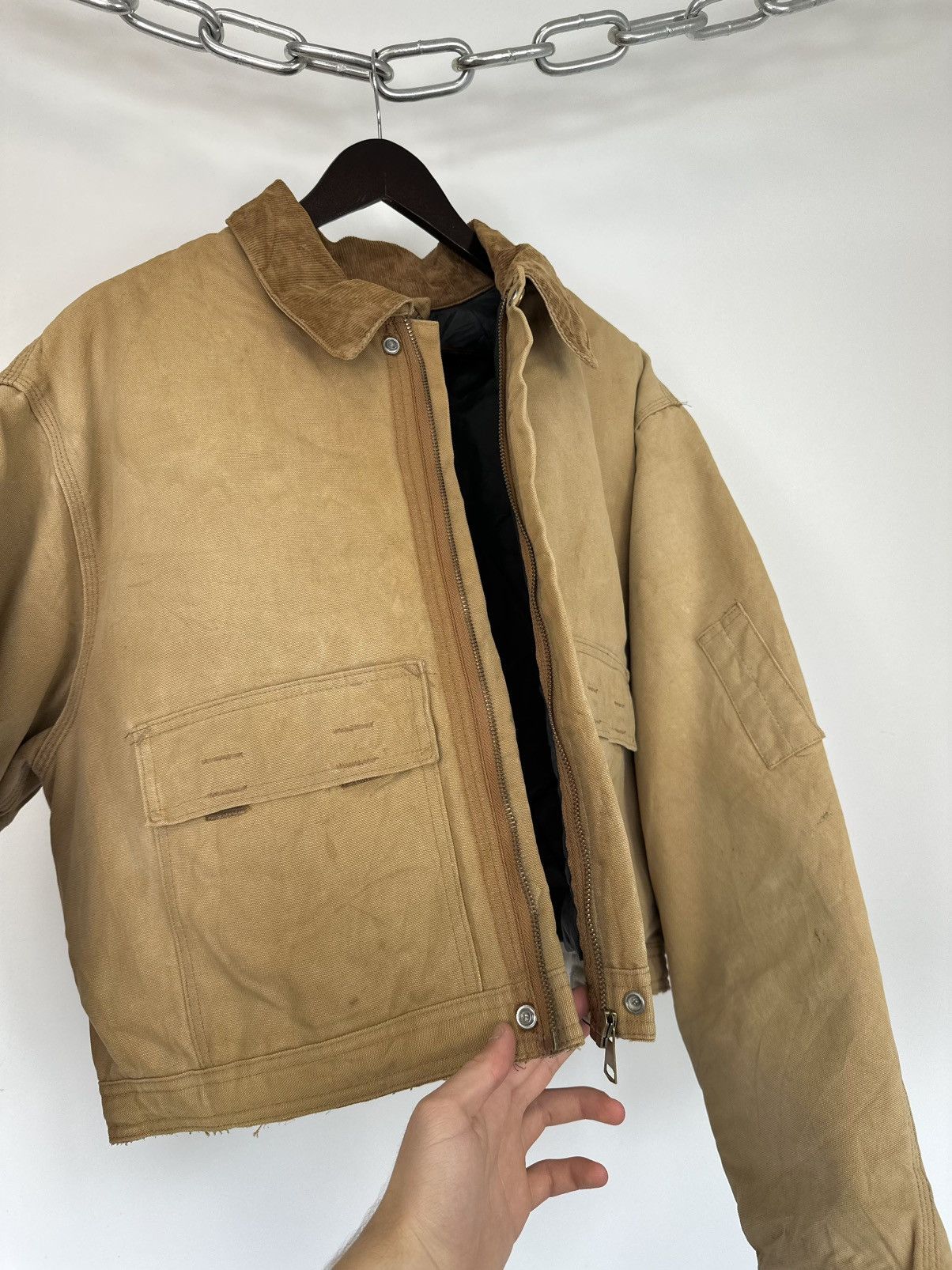 Carhartt Vintage 80s Carhartt USA Cropped Distressed Detroit Jacket Size US L / EU 52-54 / 3 - 17 Thumbnail