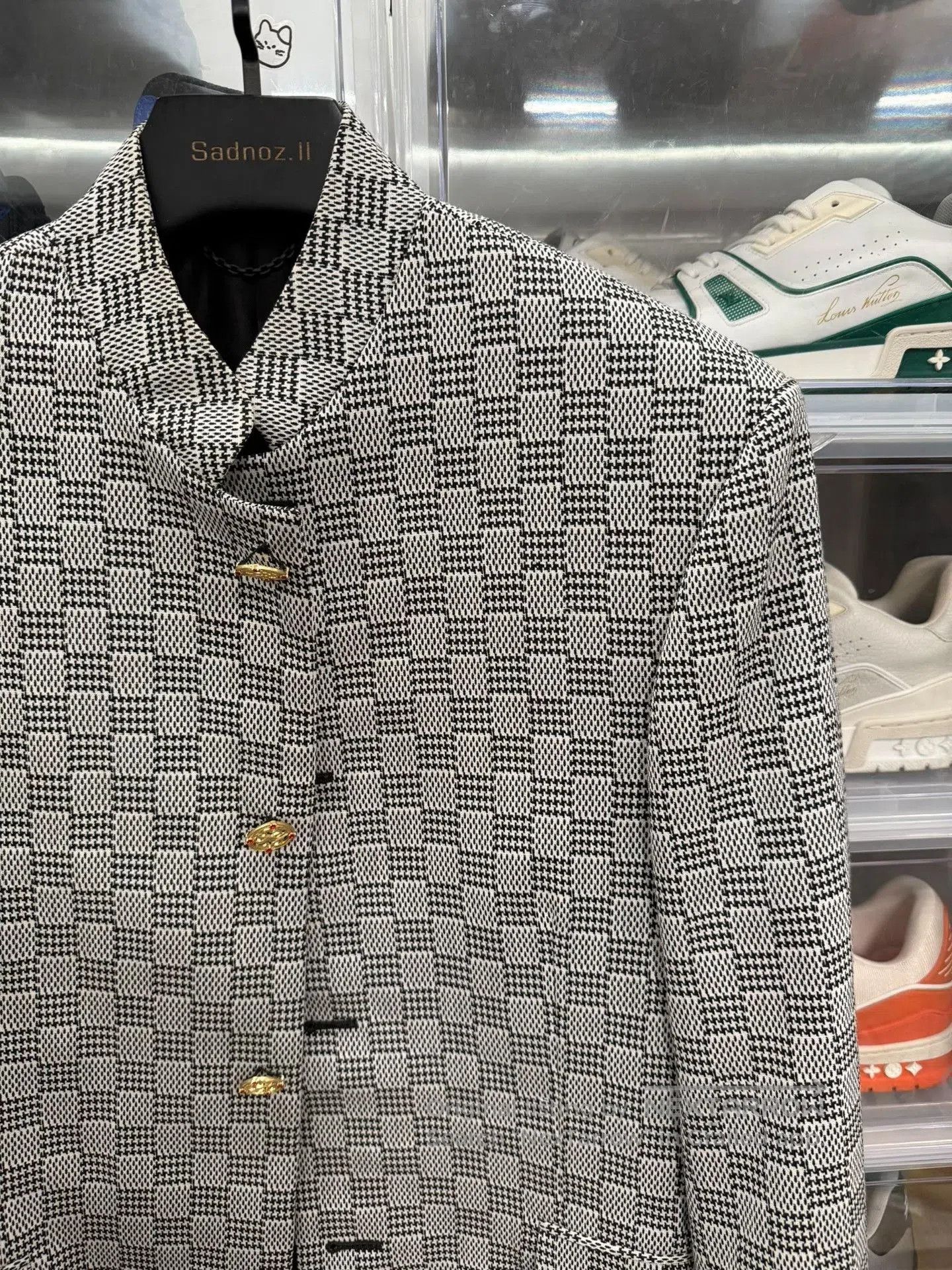 Louis Vuitton Louis Vuitton Houndstooth Wool Blazer. Size US M / EU 48-50 / 2 - 2 Thumbnail