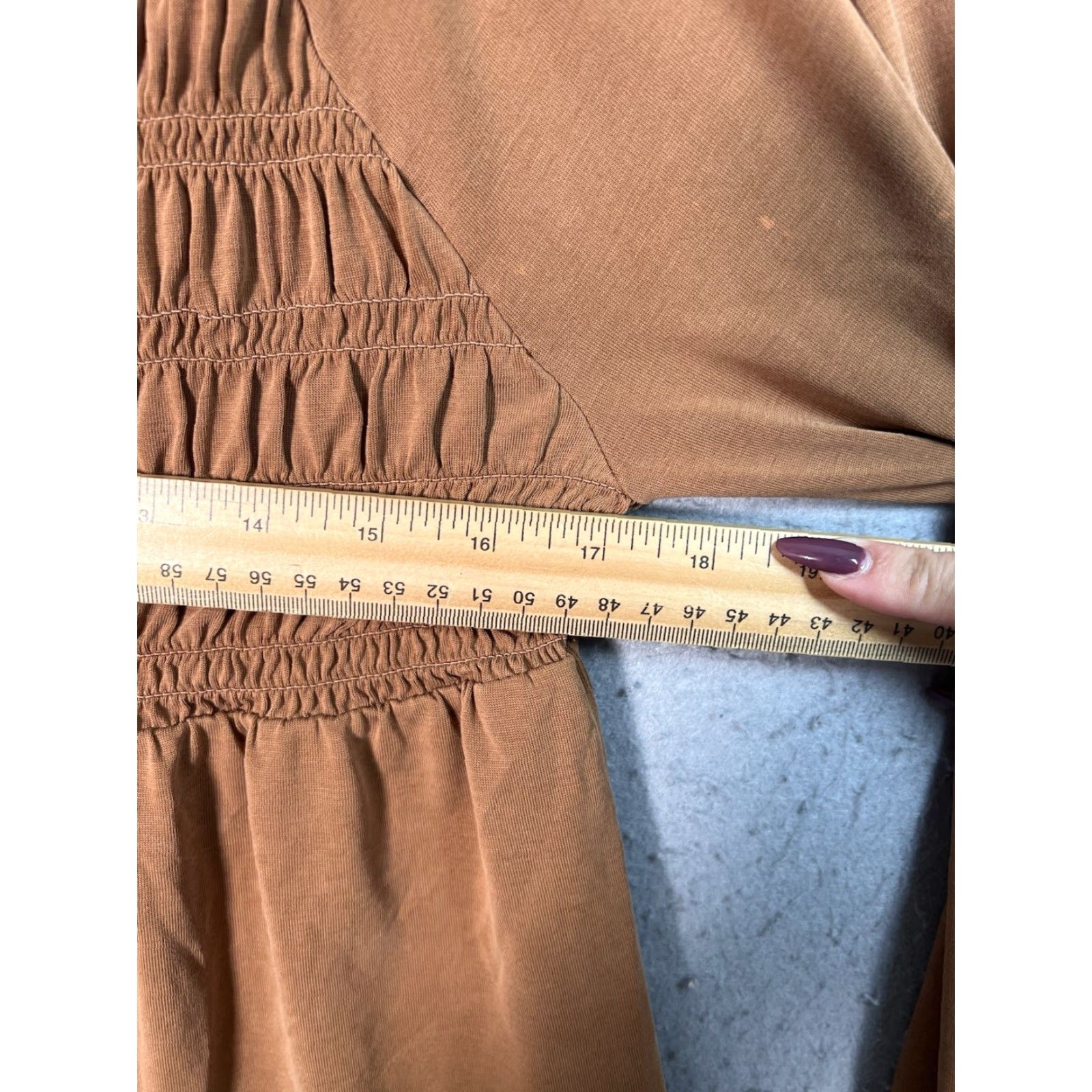 Lucky Brand Lucky Brand Blouse Shirt Womens Small Brown Long Sleeve Smocked Front Peasant Floral V-Neck Pullover Casual Spring Summer Fall Size S / US 4 / IT 40 - 5 Thumbnail