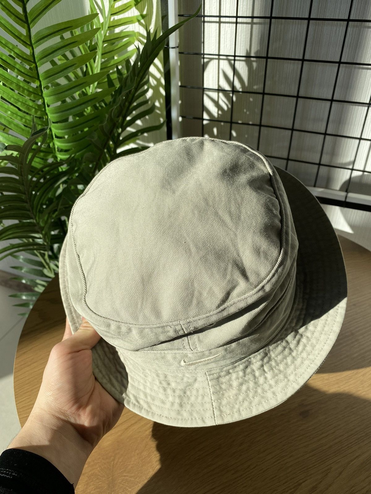 Nike × Vintage Nike 90’s Bucket Hat M/L Size Vintage Beige Unisex y2k Style Size 34 - 2 Thumbnail