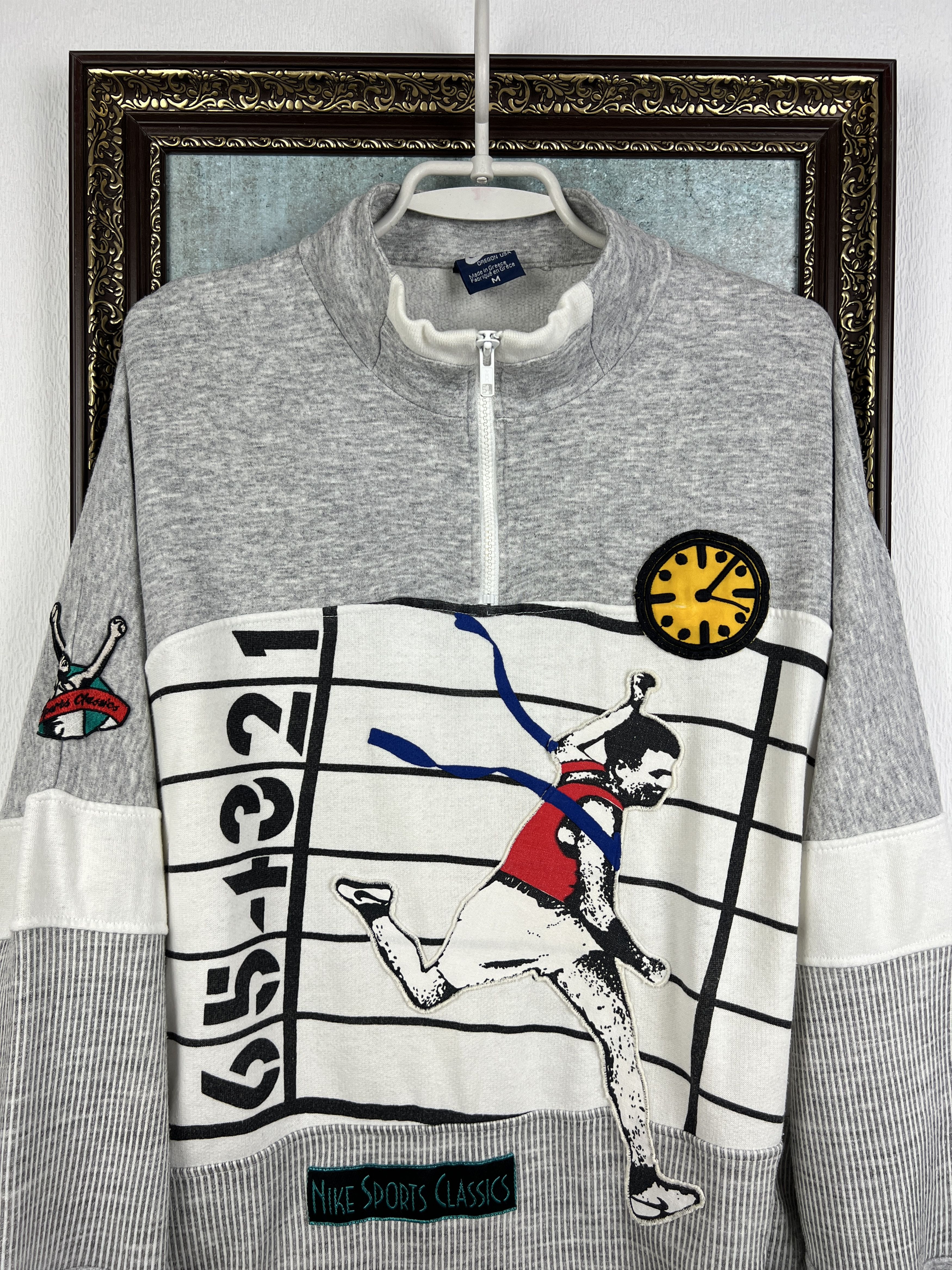 Nike Sports Classics Run Athletic Sweatshirt 1/4 Zip Track Top Size US M / EU 48-50 / 2 - 2 Thumbnail
