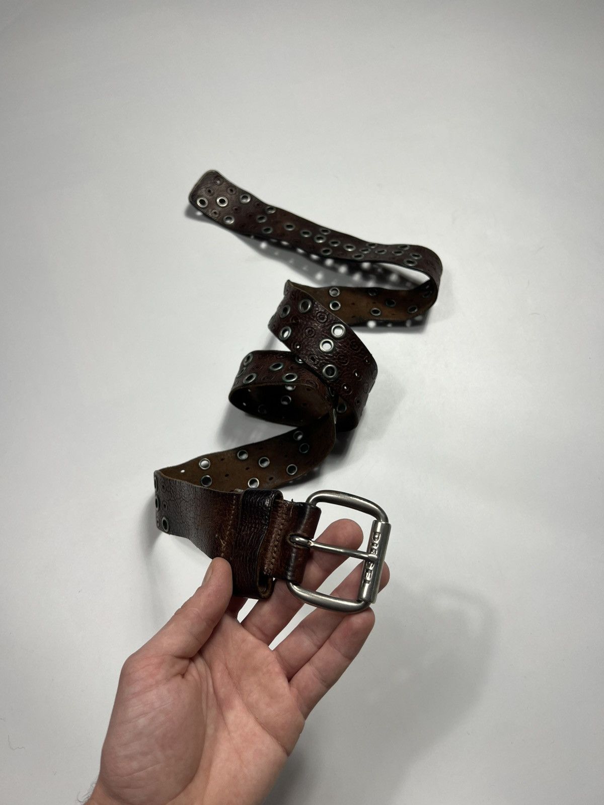 Diesel Vintage Diesel Leather Full of Holes Belt Simon style Size ONE SIZE - 1 Thumbnail