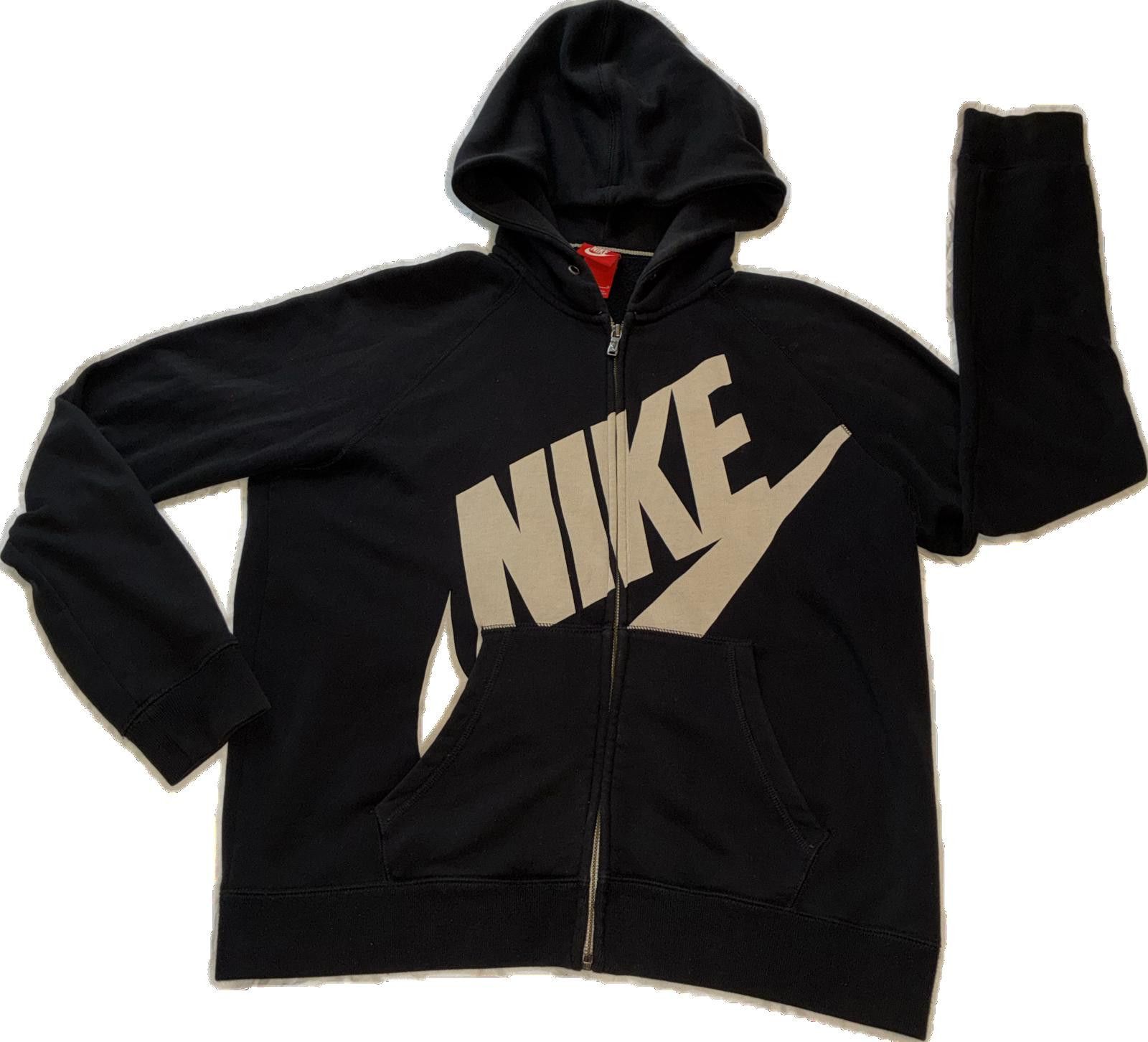 Nike Vintage Y2K Nike Spellout Big Swoosh Zip-Up Hoodie Black Size L / US 10 / IT 46 - 1 Thumbnail
