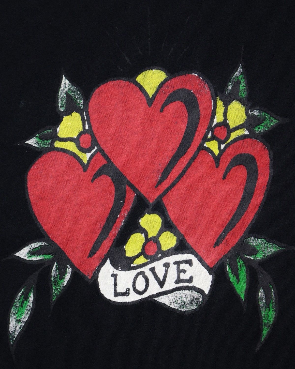 Ed Hardy 2000S ED HARDY LOVE HEARTS TATTOO GRAPHIC TEE - BLACK Size US L / EU 52-54 / 3 - 5 Thumbnail