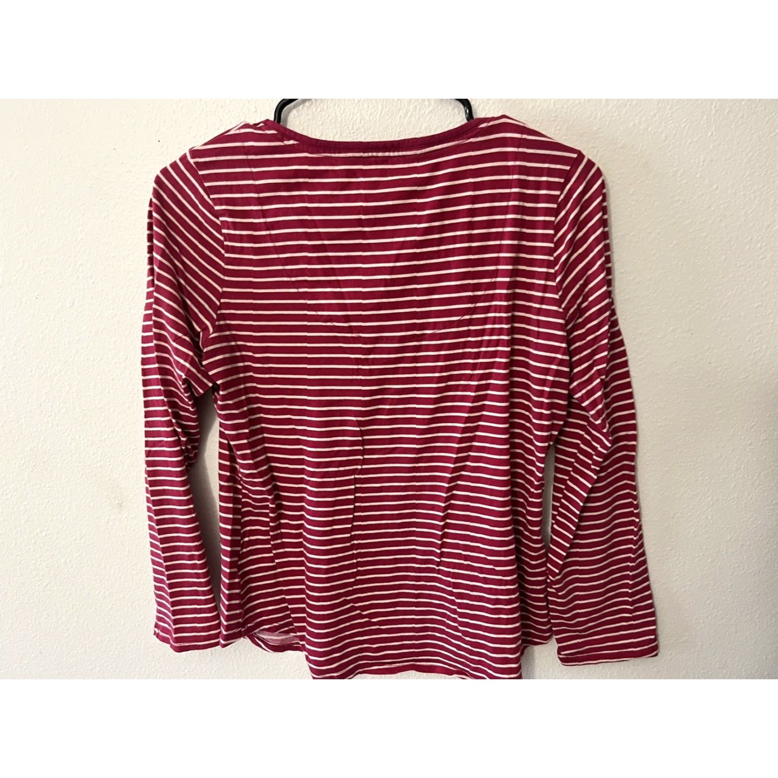 Nautica VINTAGE Nautica Shirt Womens M Pink Striped Long Sleeve Pajama Top Adult Medium Cotton Blend Sleepwear Size M / US 6-8 / IT 42-44 - 2 Thumbnail