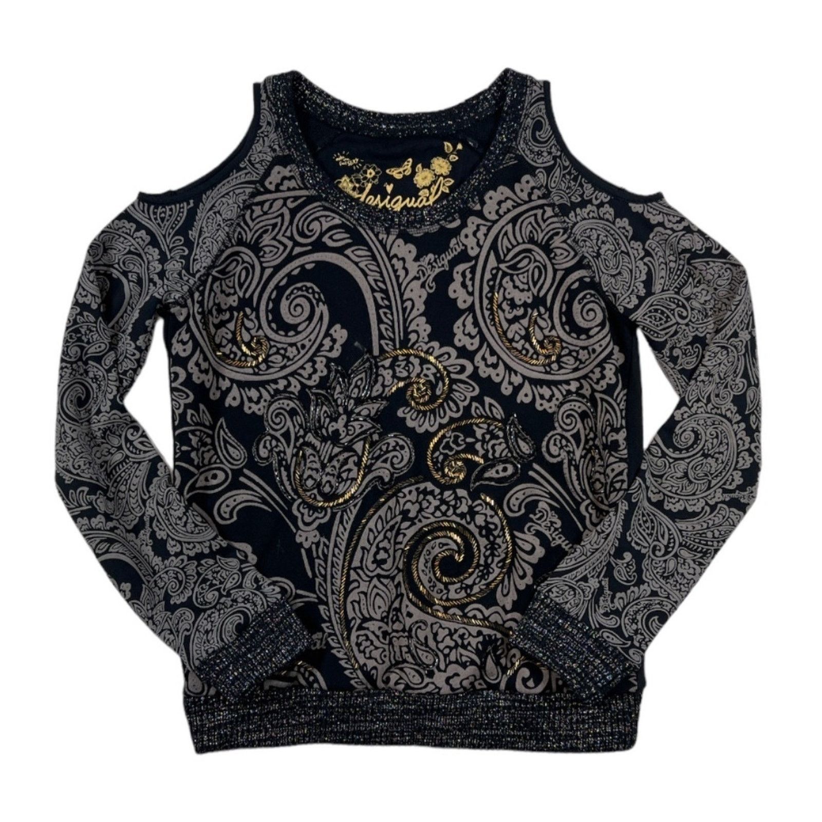 Desigual Desigual Black/Brown Sweater | Size XL Size XL / US 12-14 / IT 48-50 - 1 Thumbnail