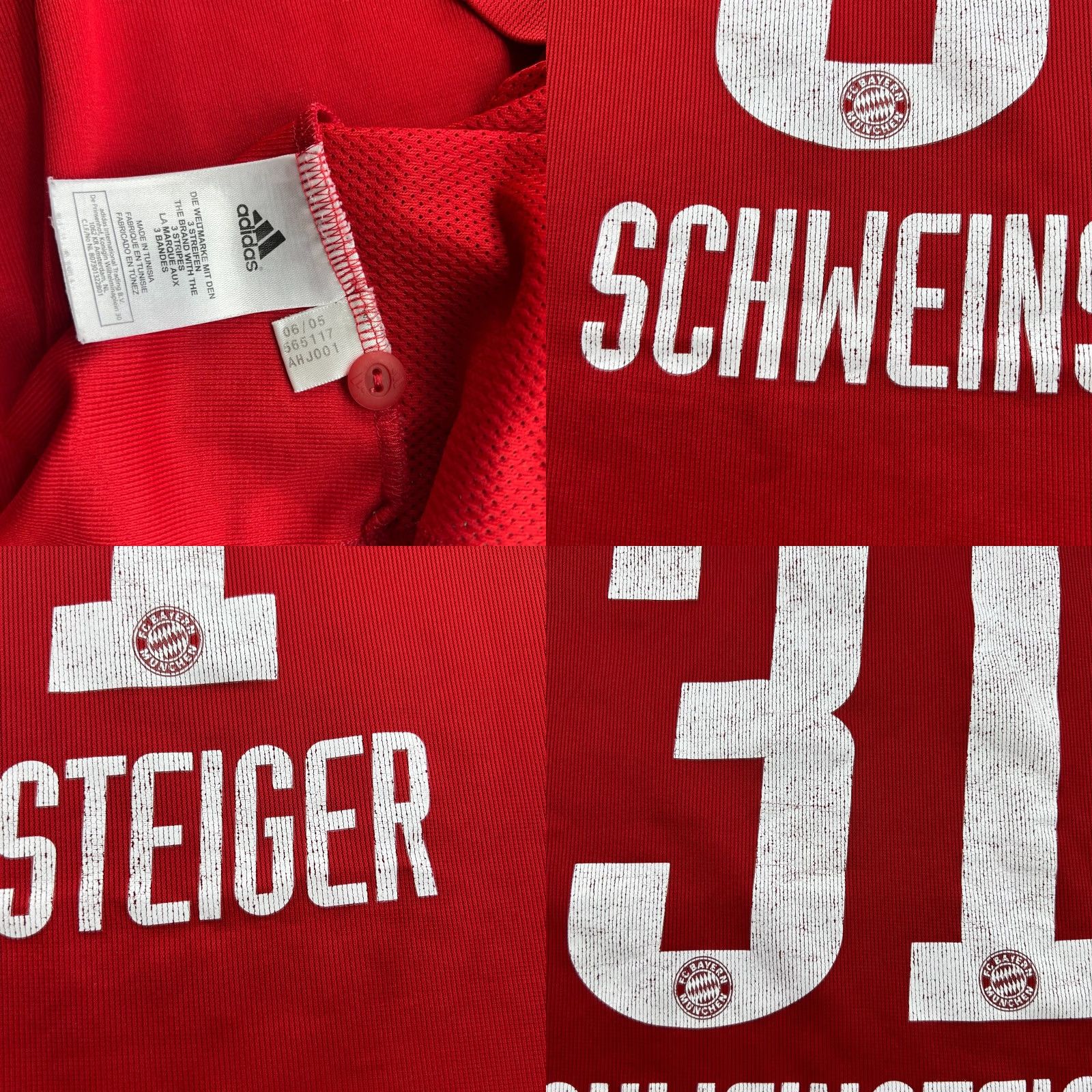 Adidas adidas Bayern Munich Jersey Football Mens XL Red Short Sleeve T-Shirt 2005 2006 Home Schweinsteiger Team Jersey Mens Size US XL / EU 56 / 4 - 8 Thumbnail