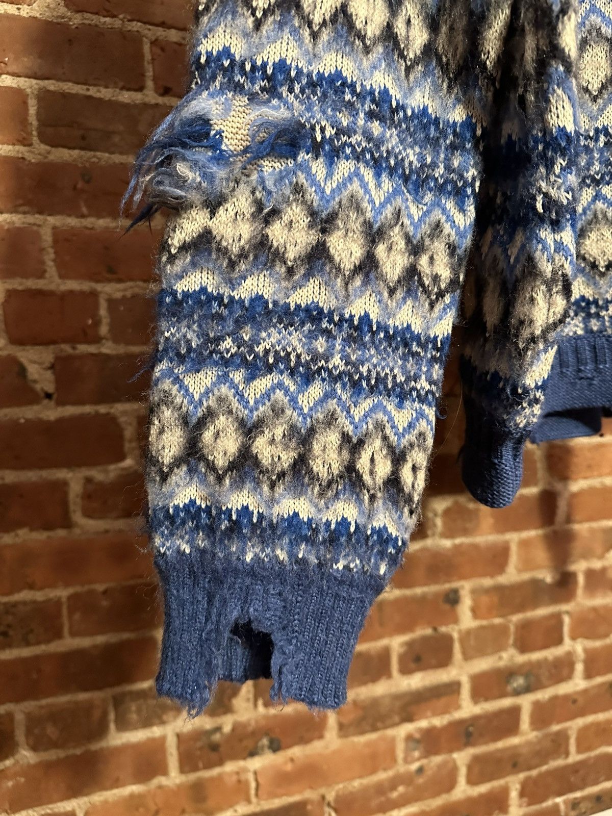 Maison Margiela FW/22 Fair Isle Wool distressed Sweater Size US L / EU 52-54 / 3 - 5 Thumbnail