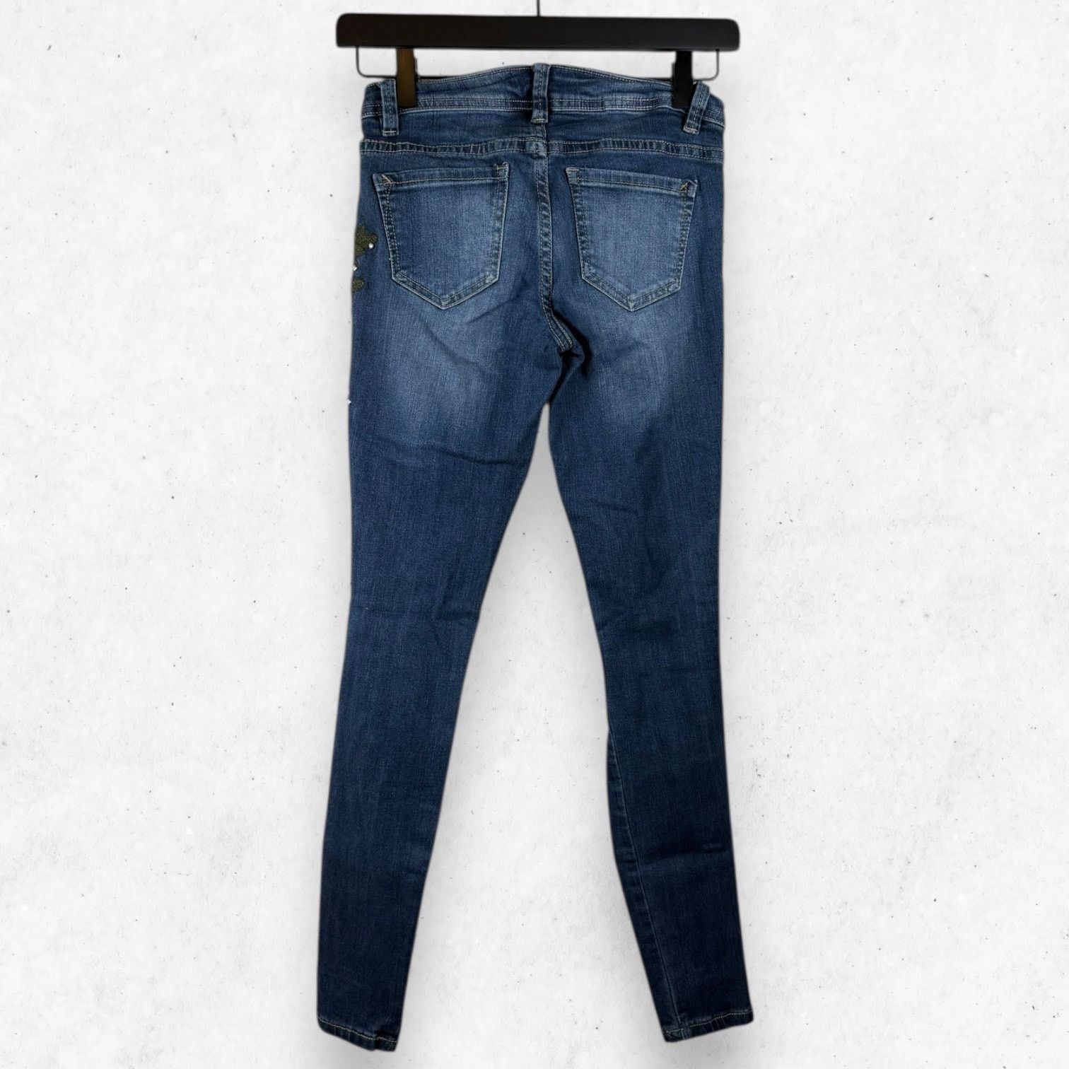 Other Cred NY Distressed Embroidery Jeans Women's 0/24 Skinny Size 24" / US 00 / IT 34 - 2 Thumbnail