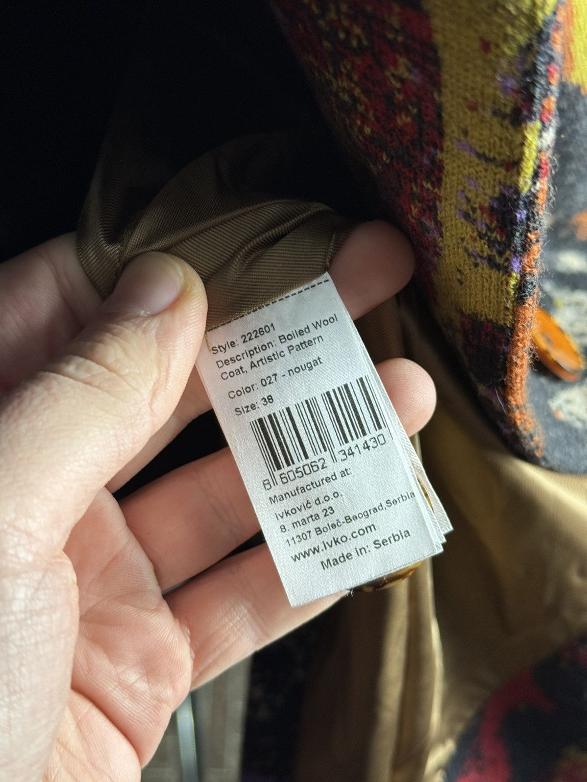 Other IVKO Women’s 100% Wool Abstract Pattern Coat Size 38 / M Size M / US 6-8 / IT 42-44 - 13 Thumbnail