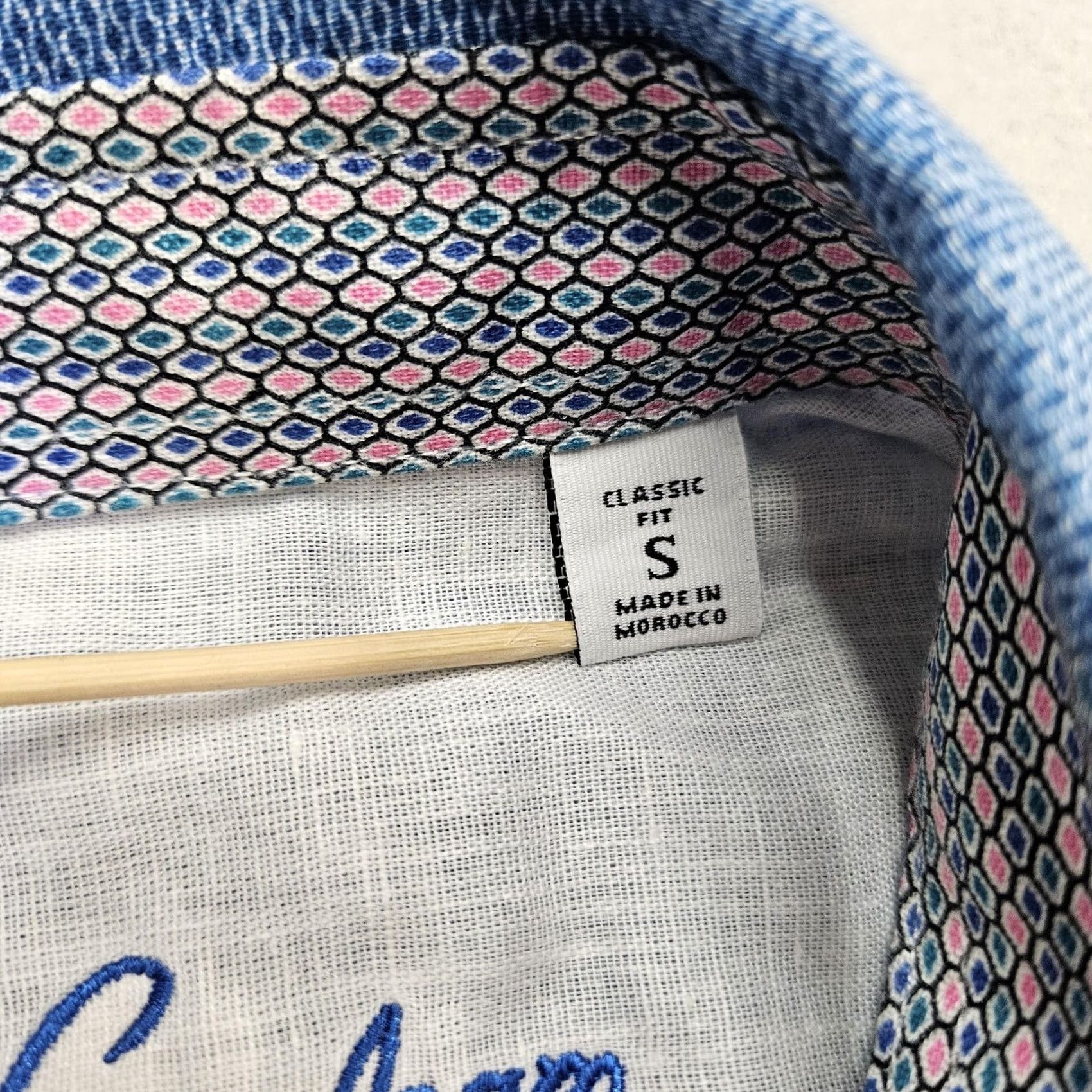 Robert Graham Robert Graham Shirt Mens Small Blue Brixton Geometric Long Sleeve Button Front Size US S / EU 44-46 / 1 - 5 Thumbnail