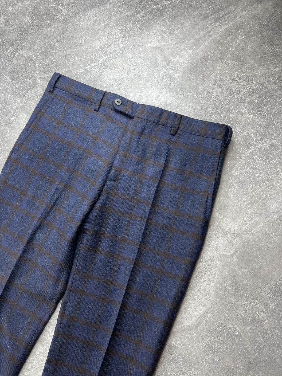 Designer Marcopescarolo Napoli Wool Checkered Casual Pants Size US 34 / EU 50 - 4 Thumbnail
