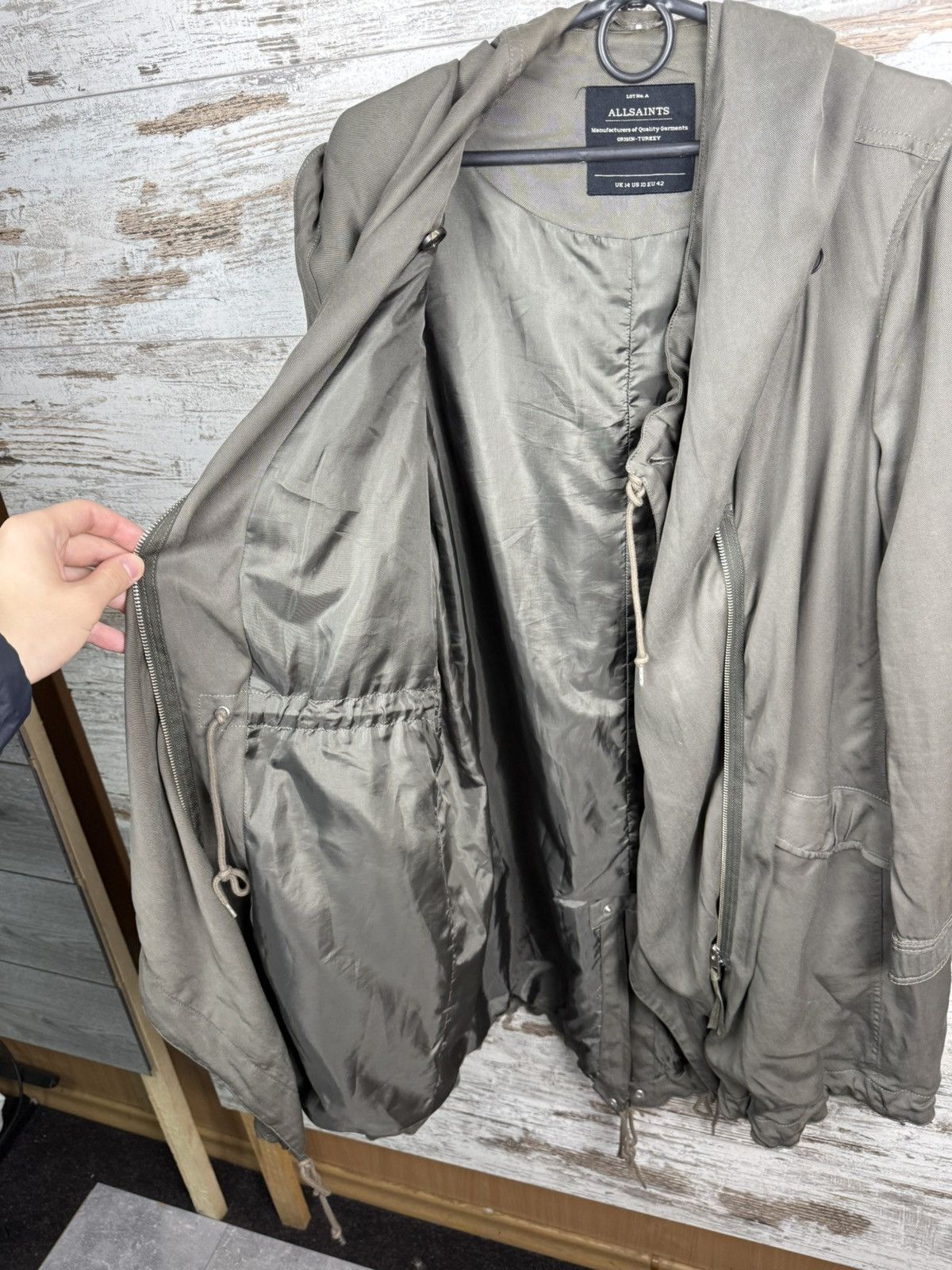 Allsaints Vintage ALLSAINTS PORTERE KHAKI PARKA COAT Japanese Y2K Size L / US 10 / IT 46 - 10 Thumbnail