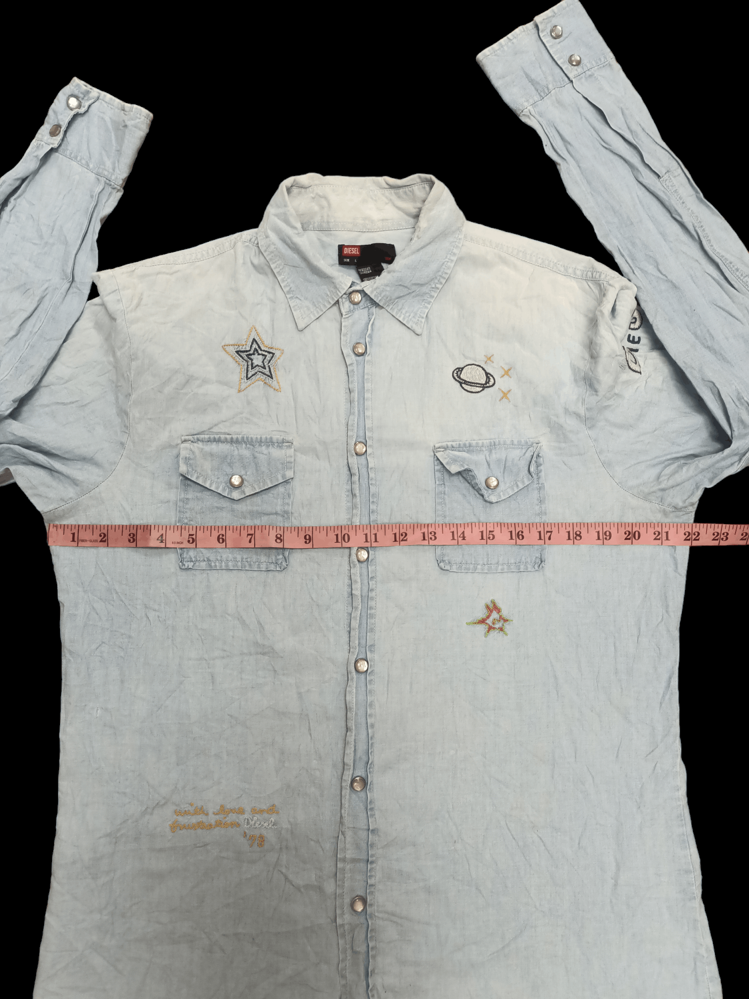 Designer × Diesel × Vintage DEISEL CHAMBRAY x BUTTON UP x VINTAGE Size US L / EU 52-54 / 3 - 6 Thumbnail