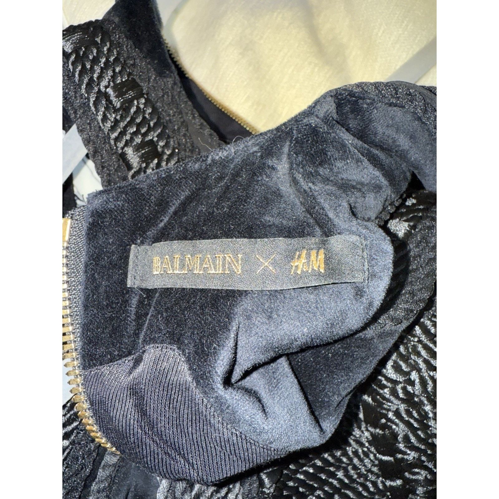 H&M Balmain x H&M Black Rope Embroidered Velvet Mini Dress US 4 Size S / US 4 / IT 40 - 6 Thumbnail