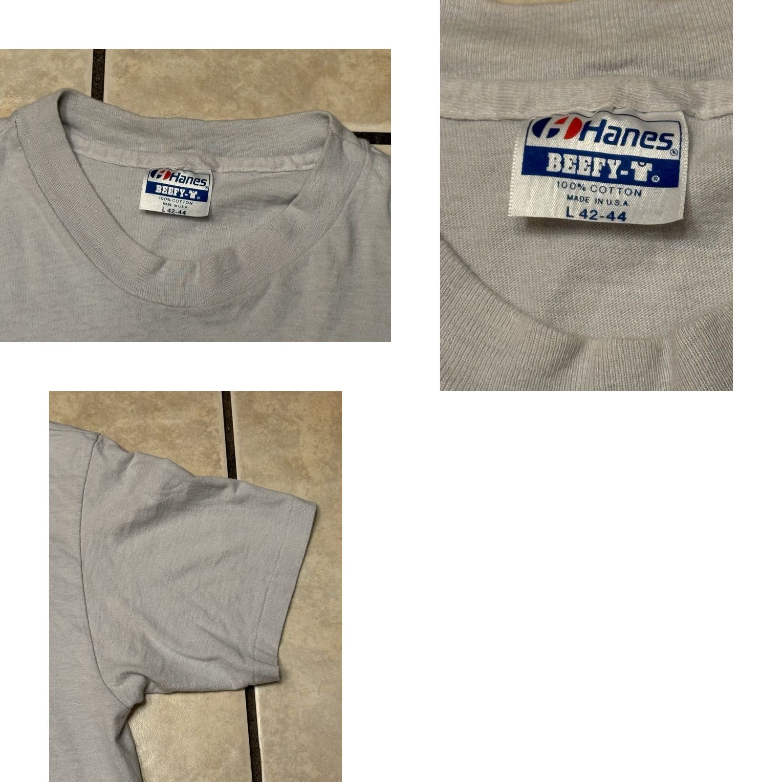 Hanes VINTAGE North Vs South Austin Tug Of War Shirt L Gray Hanes 80s Texa? Size US L / EU 52-54 / 3 - 8 Thumbnail