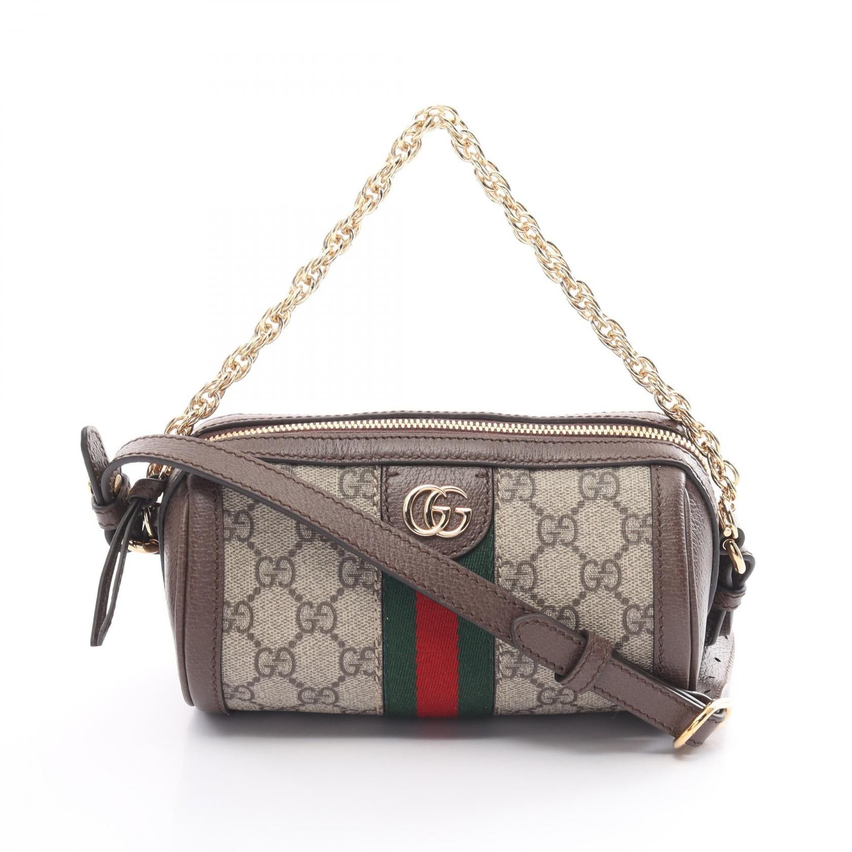 Gucci Gucci Ophidia Gg Supreme Mini Shoulder Bag Coated Canvas Leather Beige Brown Multicolor Size ONE SIZE - 1 Thumbnail
