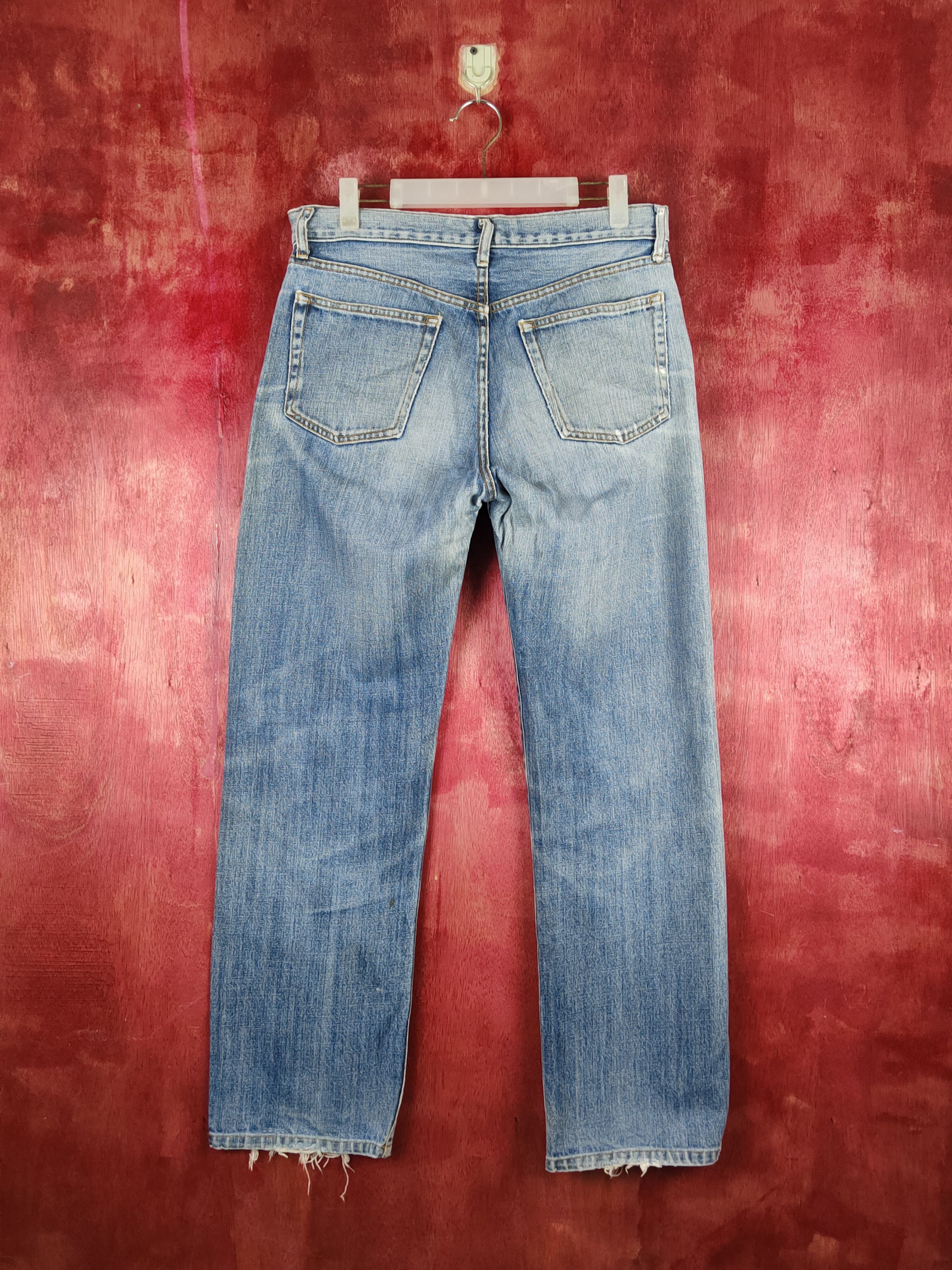 Japanese Brand Uniqlo Blue Distressed Ripped Jeans #S2194 Size US 32 / EU 48 - 8 Thumbnail