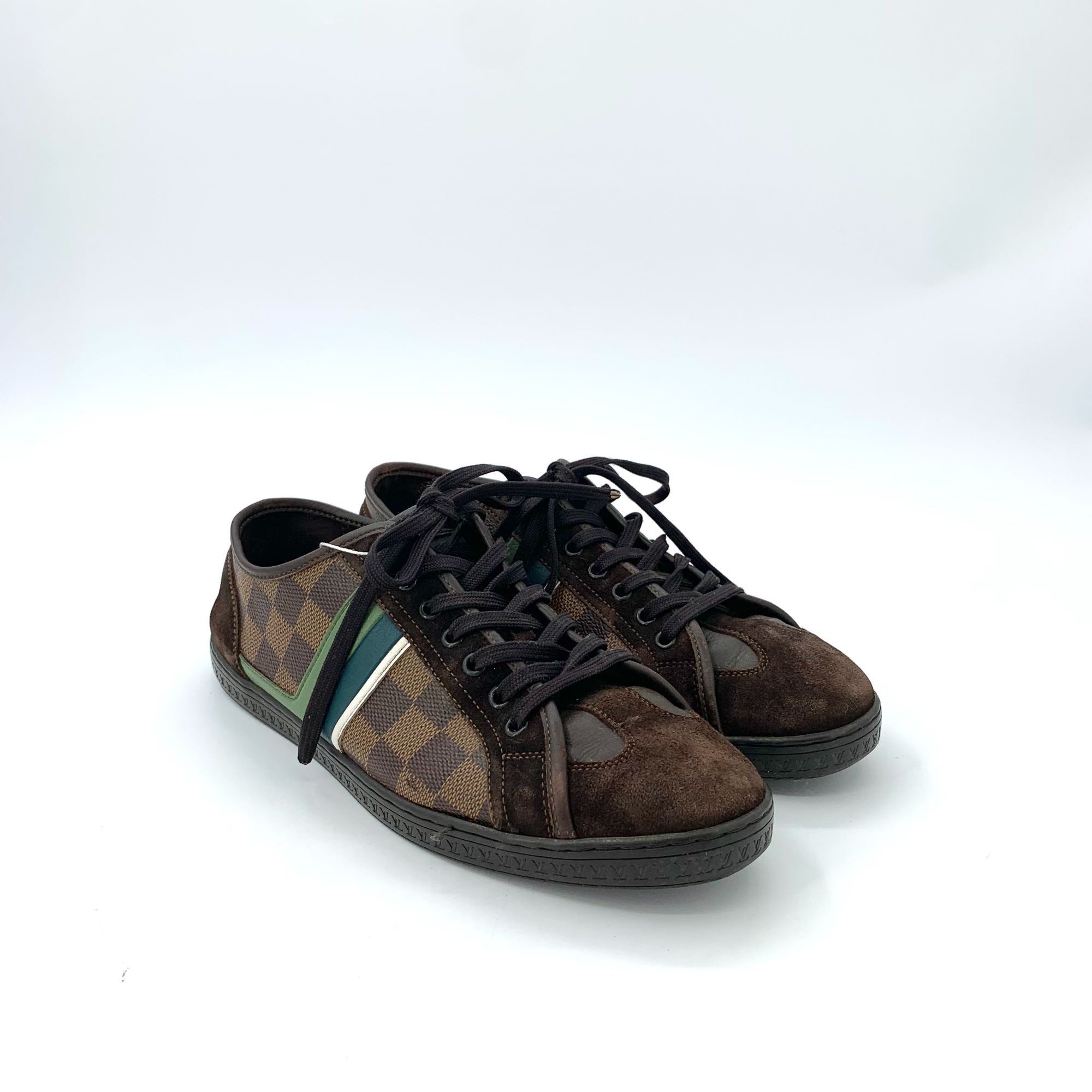 Louis Vuitton Louis Vuitton Damier Graphite Mens Sneakers Size 10 Brown Su Size US 7 / EU 40 - 2 Thumbnail