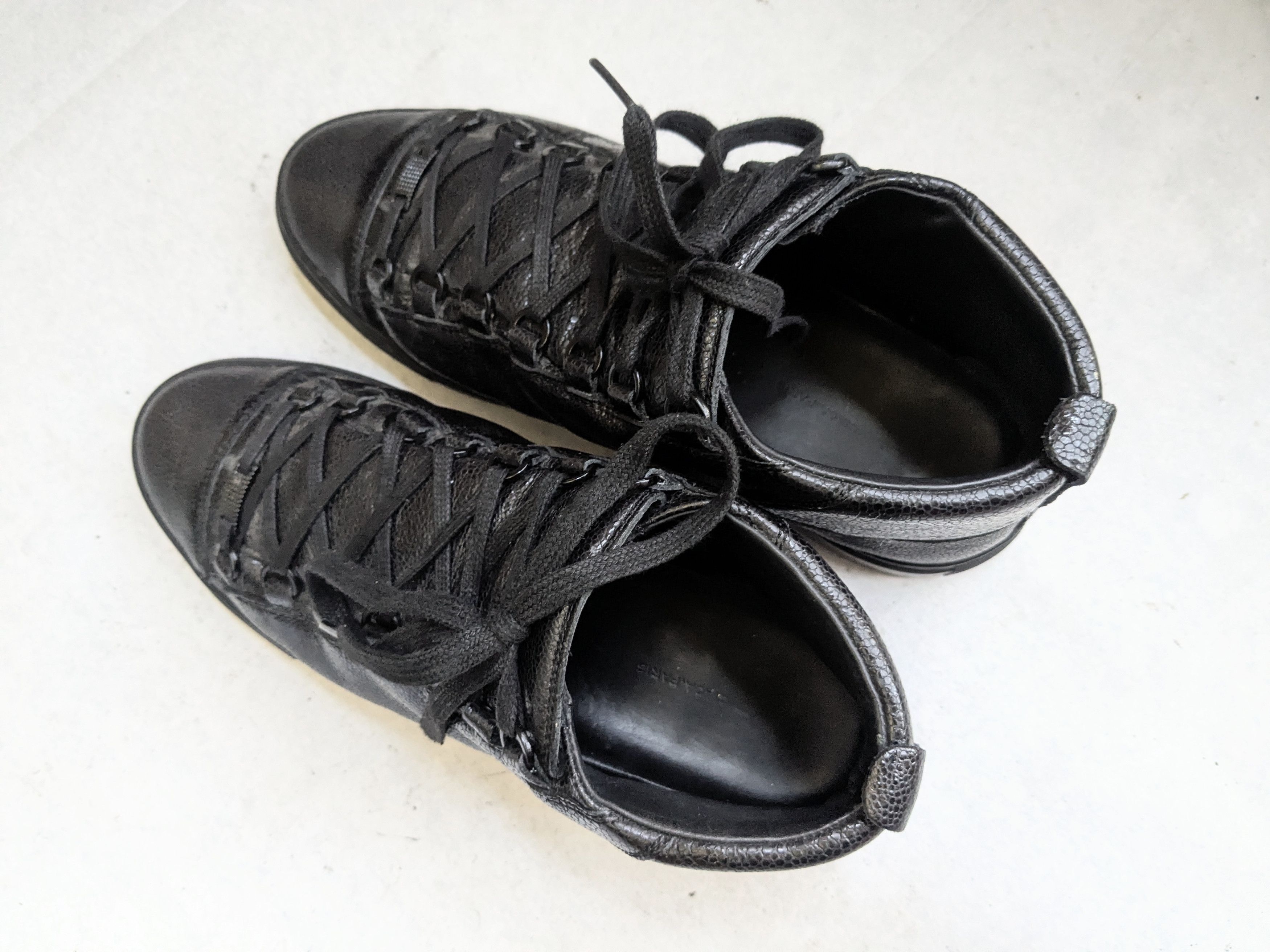 Balenciaga Balenciaga Arena High Top Sneakers Black 11 Leather Size US 11 / EU 44 - 10 Thumbnail