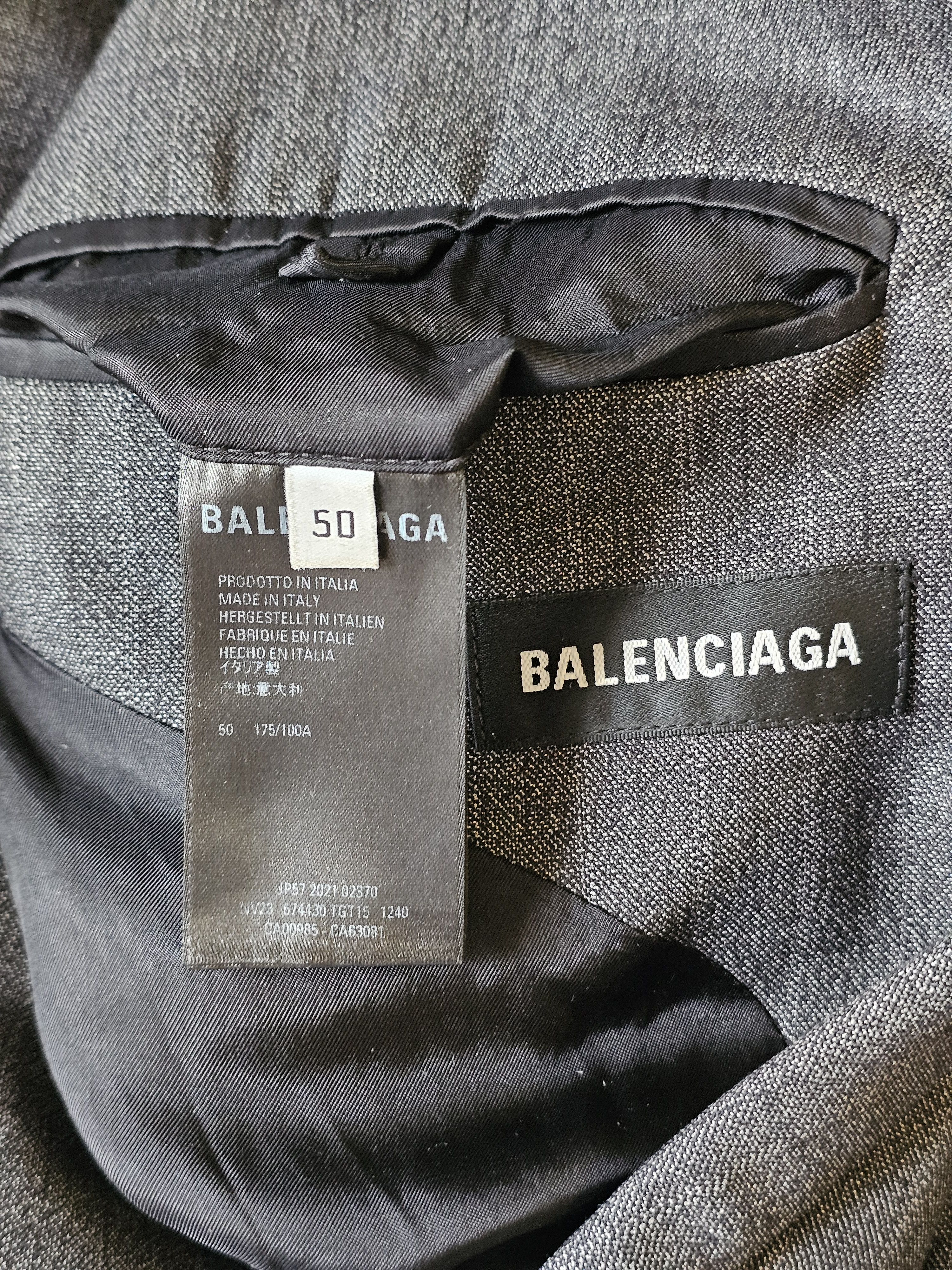 Balenciaga Balenciaga Gray Oversize Wool Blazer Size 50 Size 50L - 5 Thumbnail