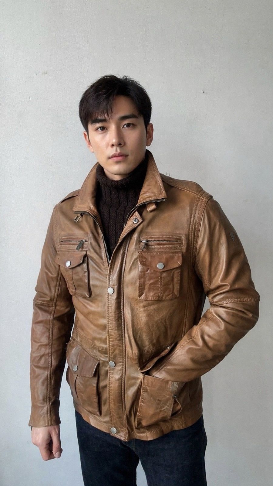 Genuine Leather MAURITIUS Vegetable Tanned Leather Field Jacket Size 54 Size US L / EU 52-54 / 3 - 1 Thumbnail