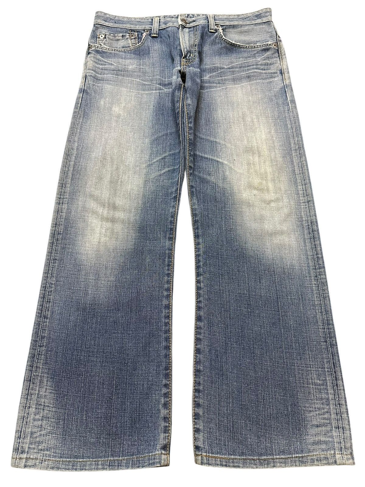 Edwin Vintage Edwin 503 Blue Trip Faded Wash Style Baggy Jeans Size US 35 - 1 Thumbnail