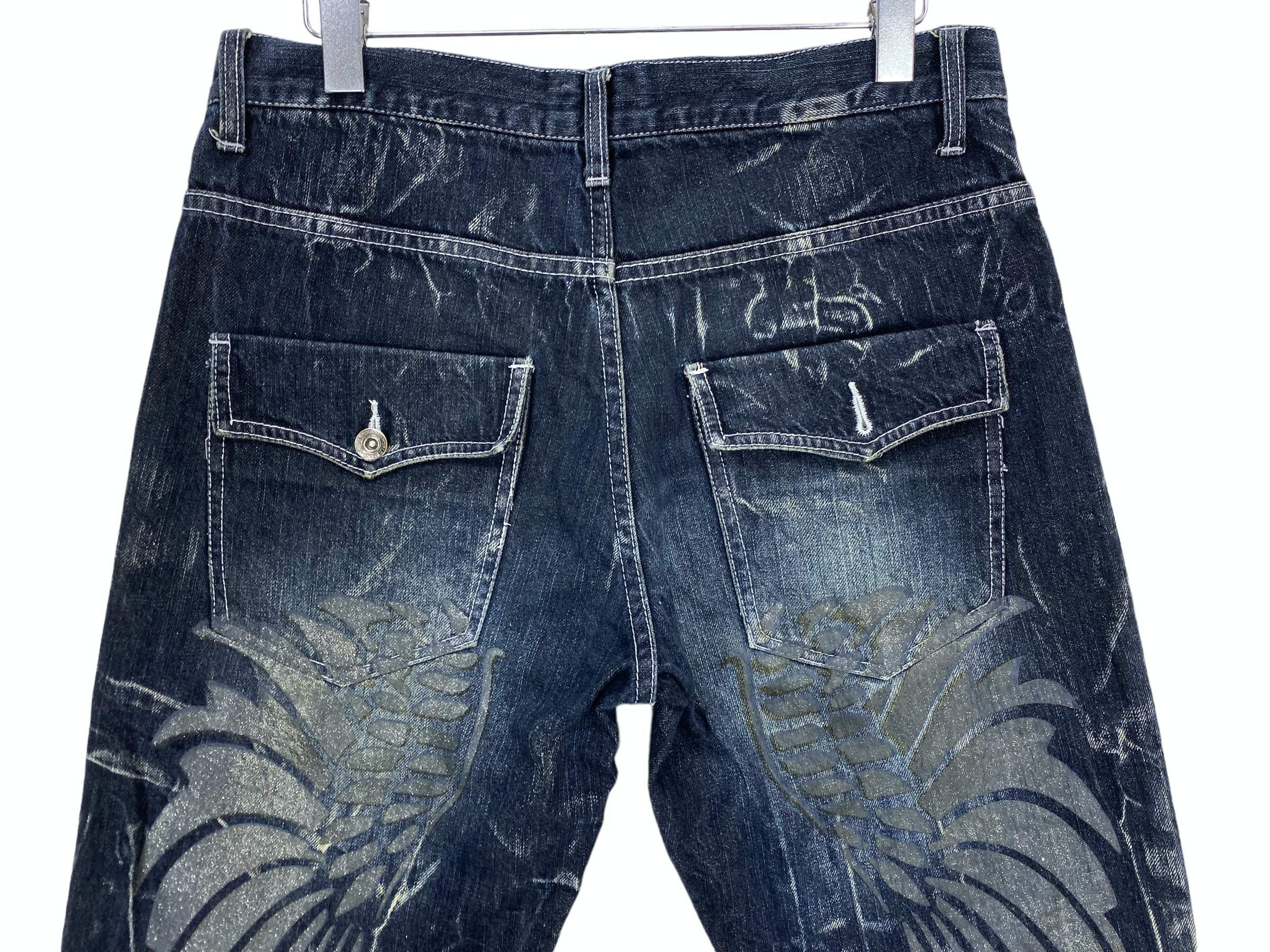 Japanese Brand Nylaus Distressed Denim Goth Punk Jeans Size US 32 / EU 48 - 6 Thumbnail