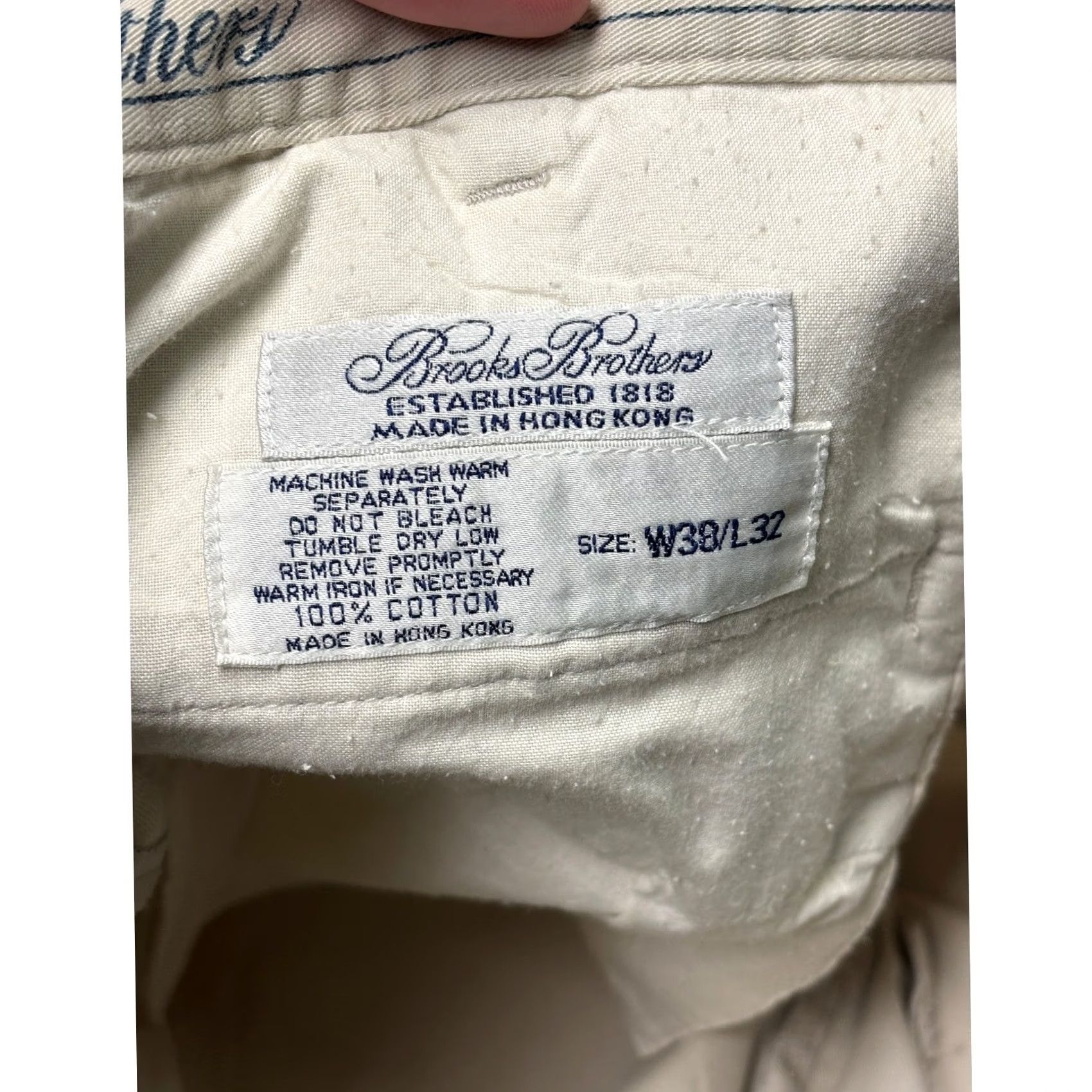 Brooks Brothers VINTAGE Brooks Brothers Mens Khaki Pleated Casual Pants 38x32 Cotton Size US 38 / EU 54 - 6 Thumbnail