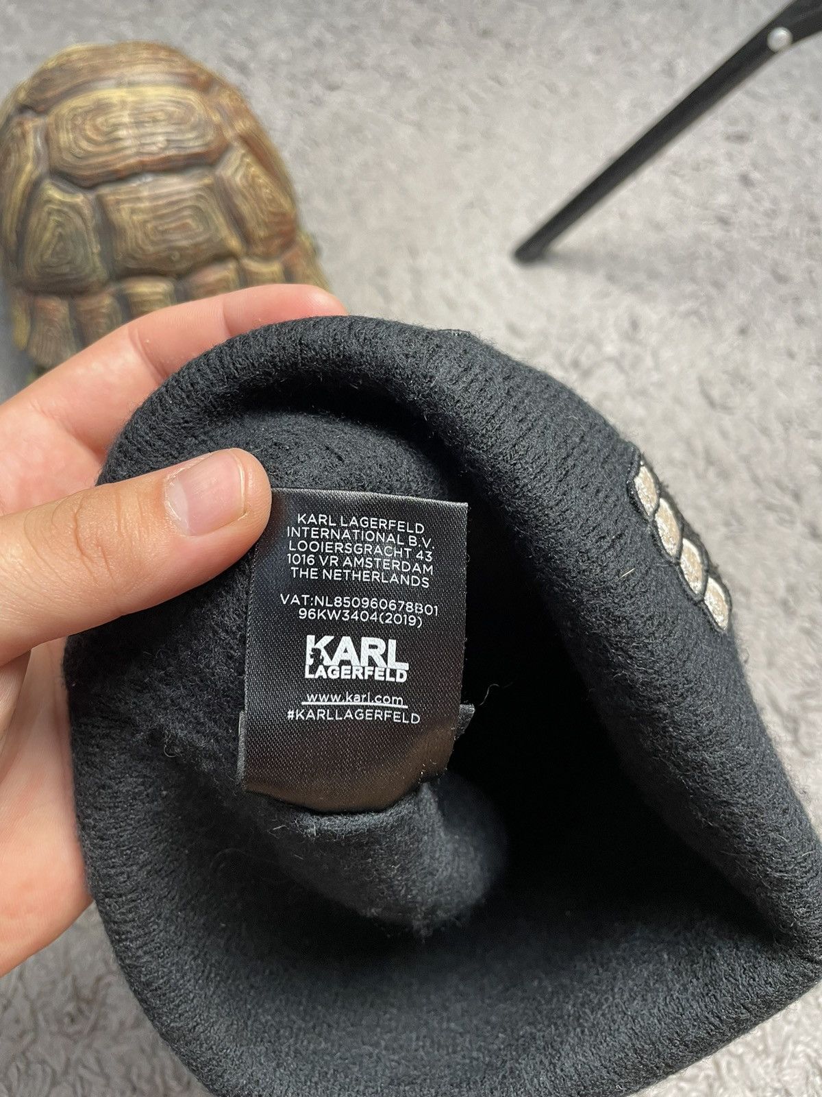 Karl Lagerfeld Karl Lagerfeld Big Logo Wool Hat Size ONE SIZE - 5 Thumbnail